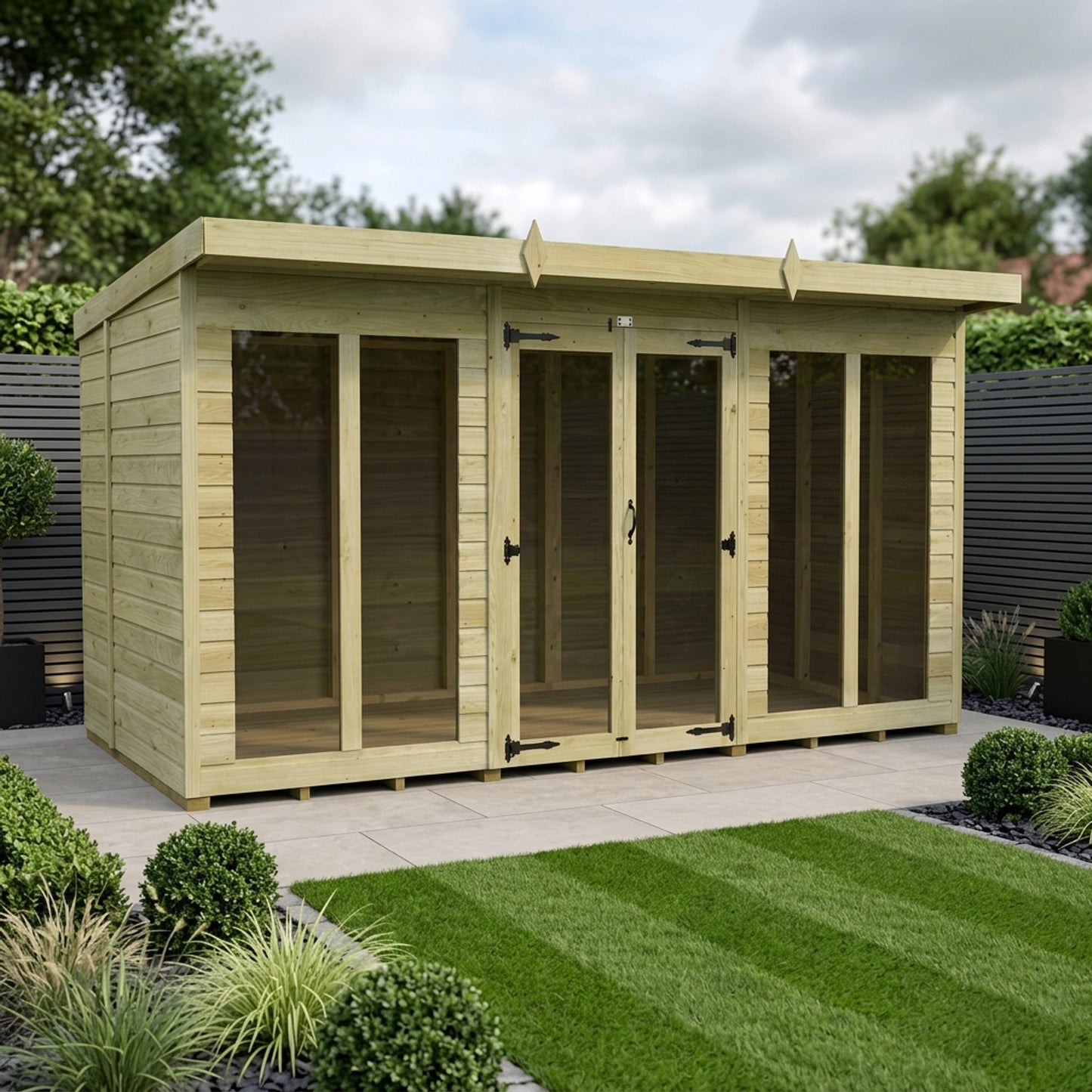 12 x 6 Pent Summer House (Full Height Window) - view 6