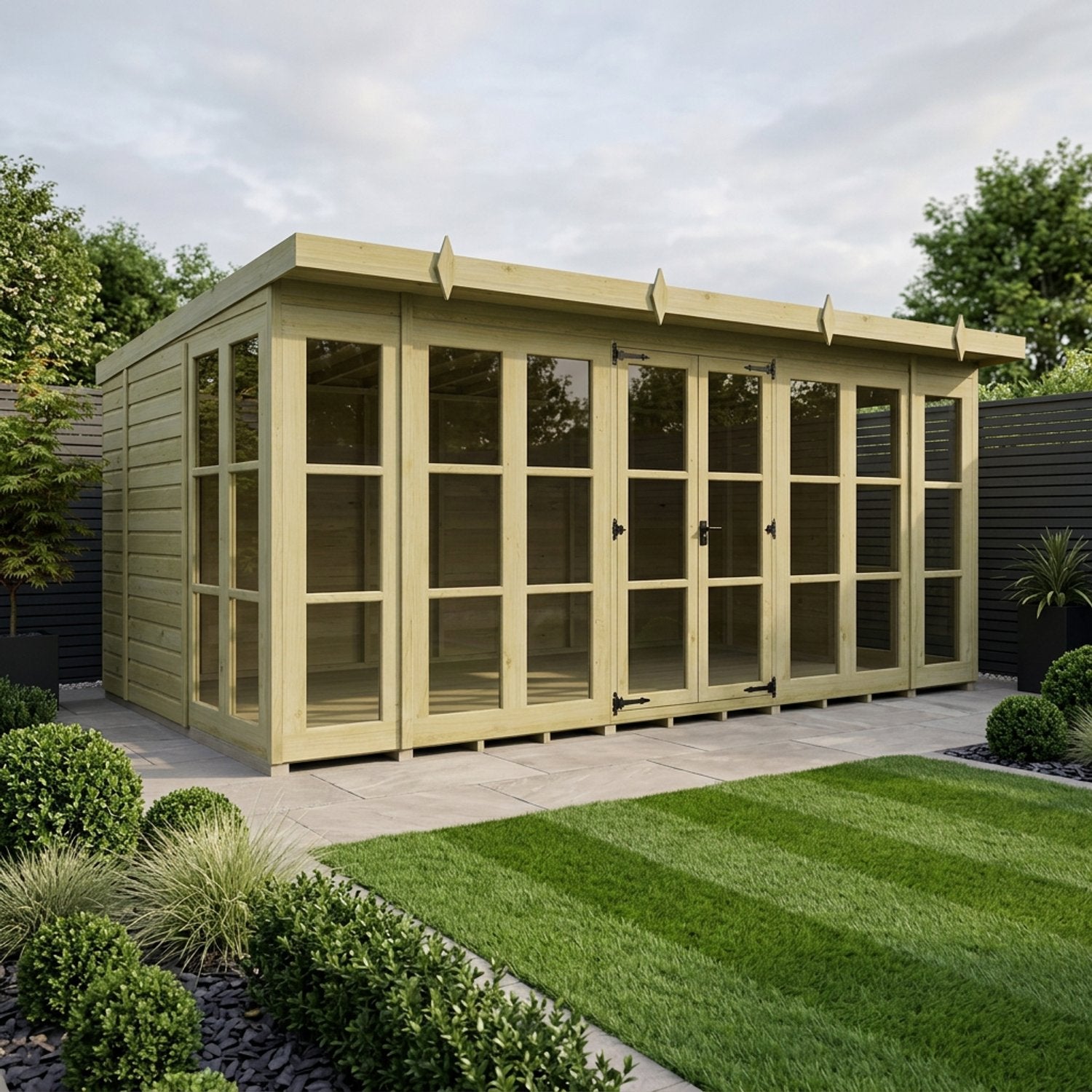 16 x 10 Georgian Window Pent Summer House - view 5