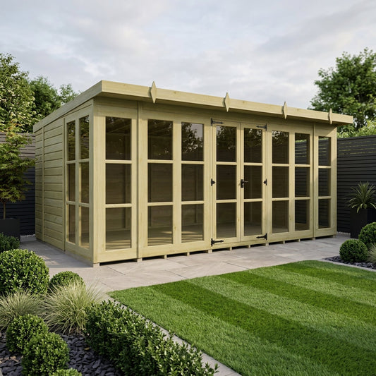16 x 10 Georgian Window Pent Summer House - view 5