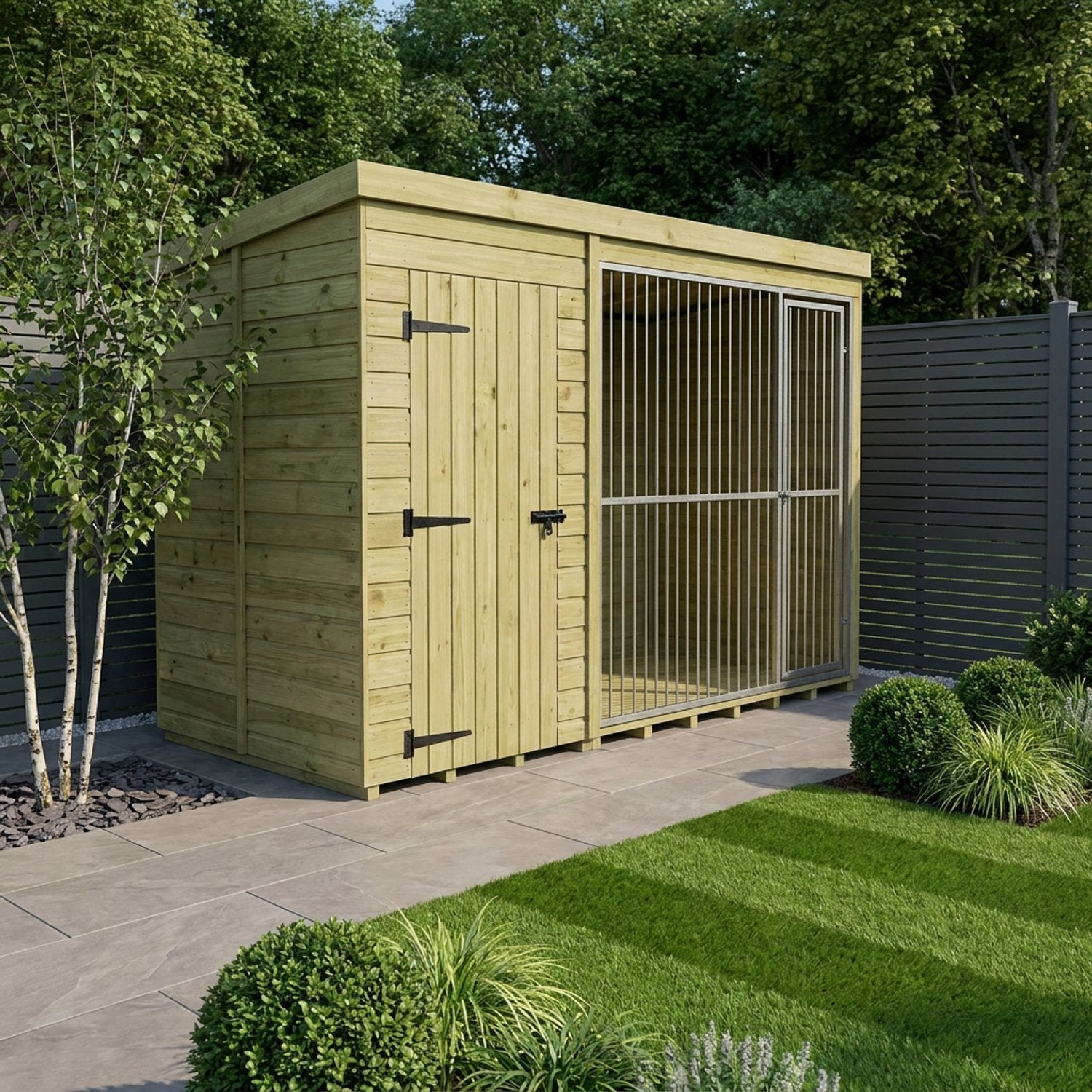 12 x 6 Dog Kennel And Run (Full Height With Bars) - view 5