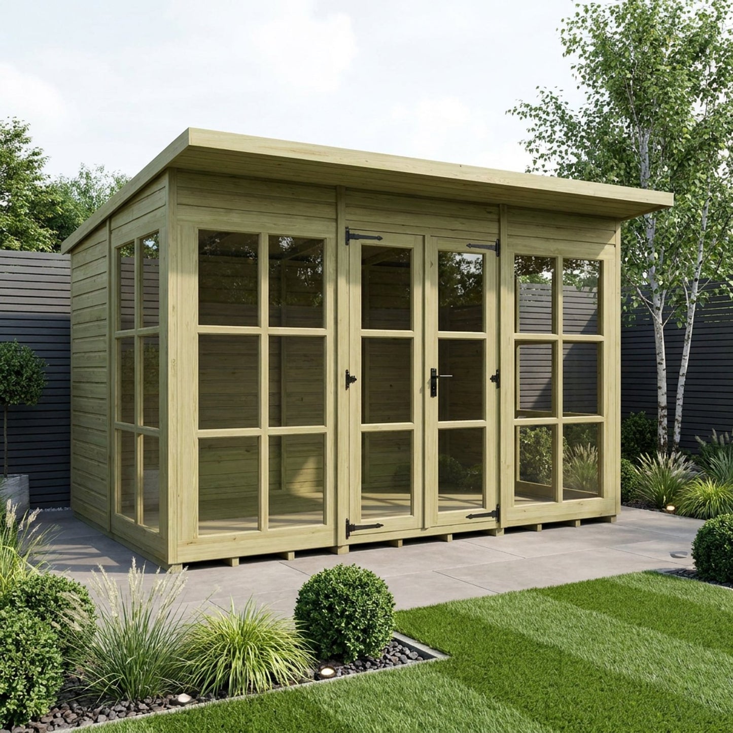 12 x 7 Georgian Window Pent Summer House - view 2