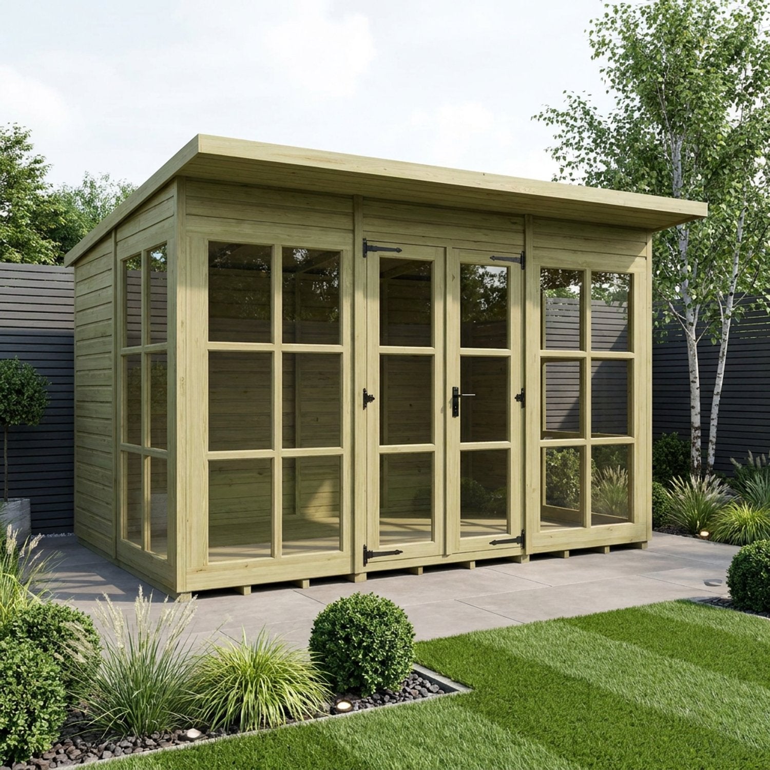 12 x 7 Georgian Window Pent Summer House - view 2