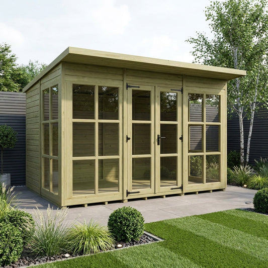 12 x 7 Georgian Window Pent Summer House - view 2