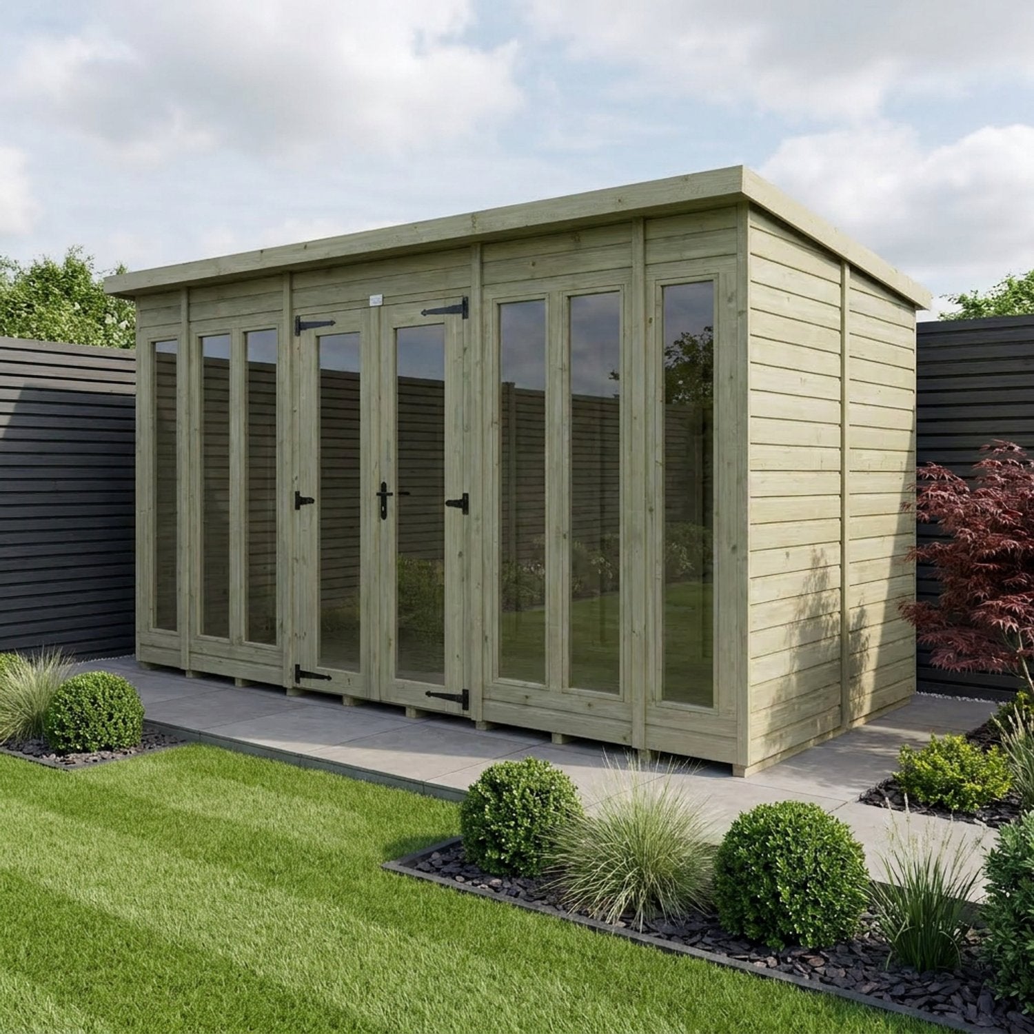 16 x 5 Pent Summer House (Full Height Window) - view 6