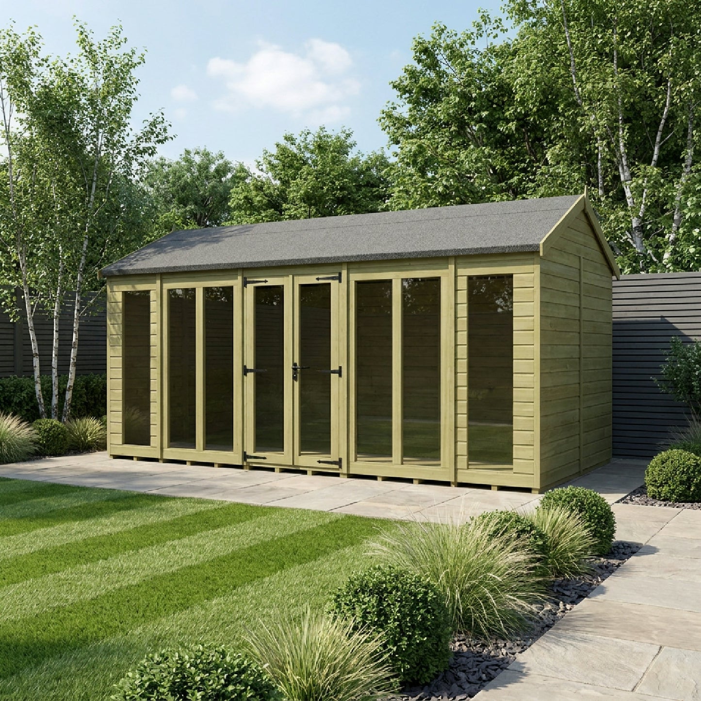 18 x 7 Apex Summer House (Full Height Window) - view 5