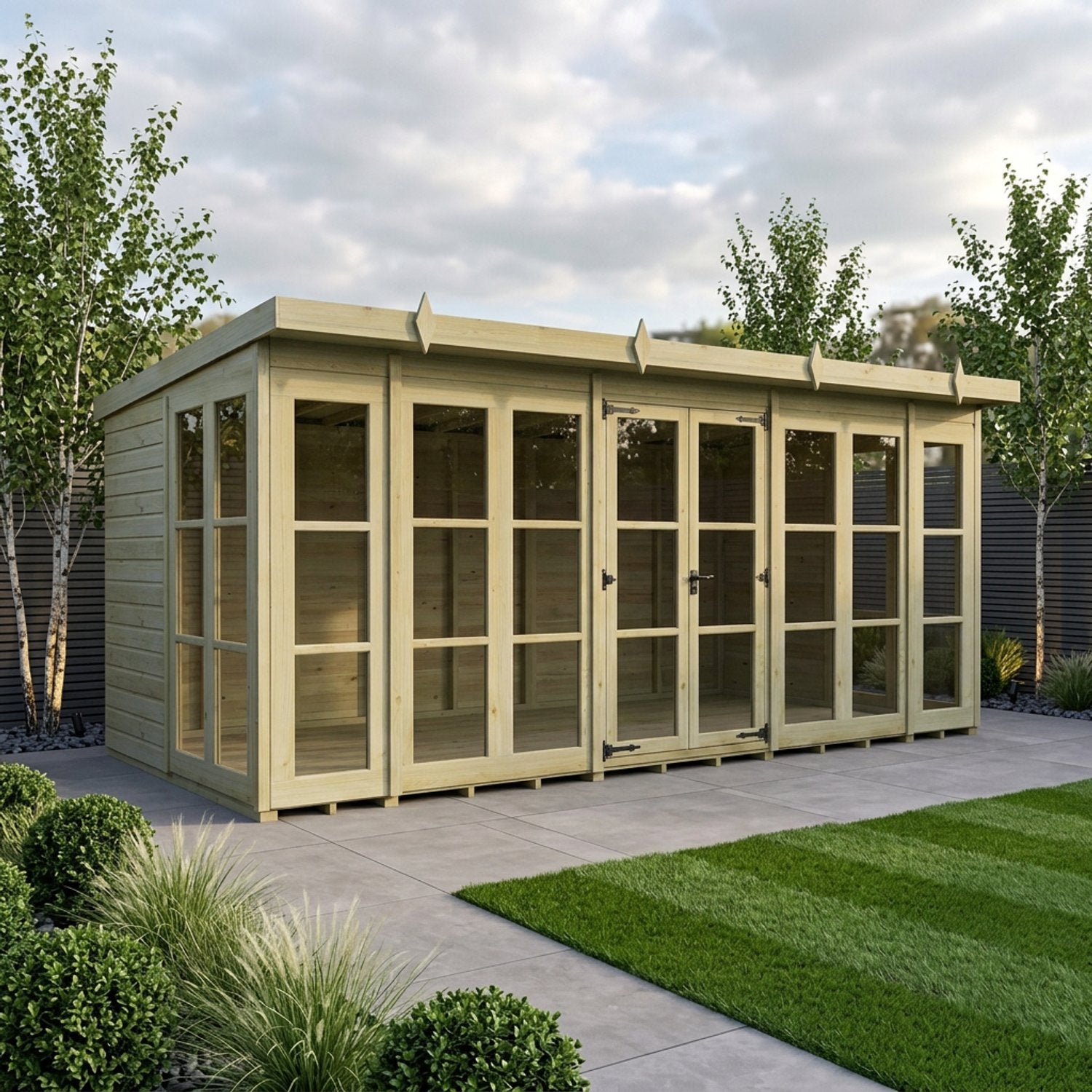 16 x 8 Georgian Window Pent Summer House - view 2