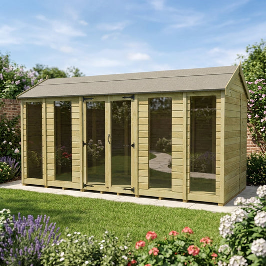 14 x 5 Apex Summer House (Full Height Window) - view 6
