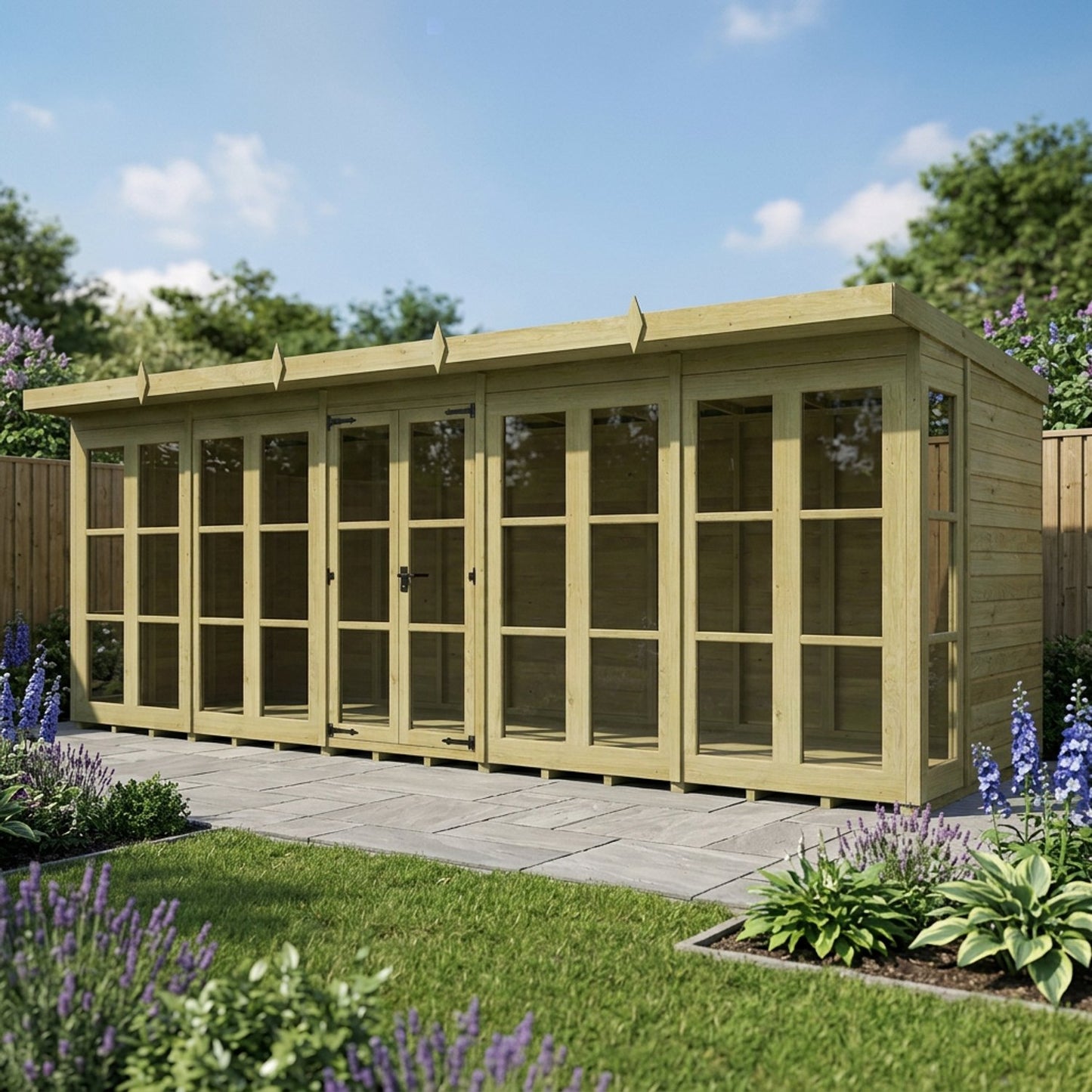 20 x 6 Georgian Window Pent Summer House - view 4