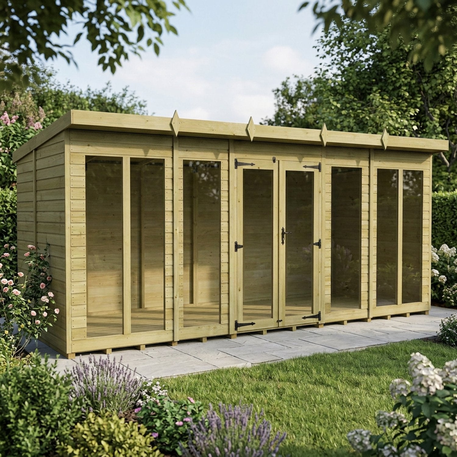 20 x 8 Pent Summer House (Full Height Window) - view 4