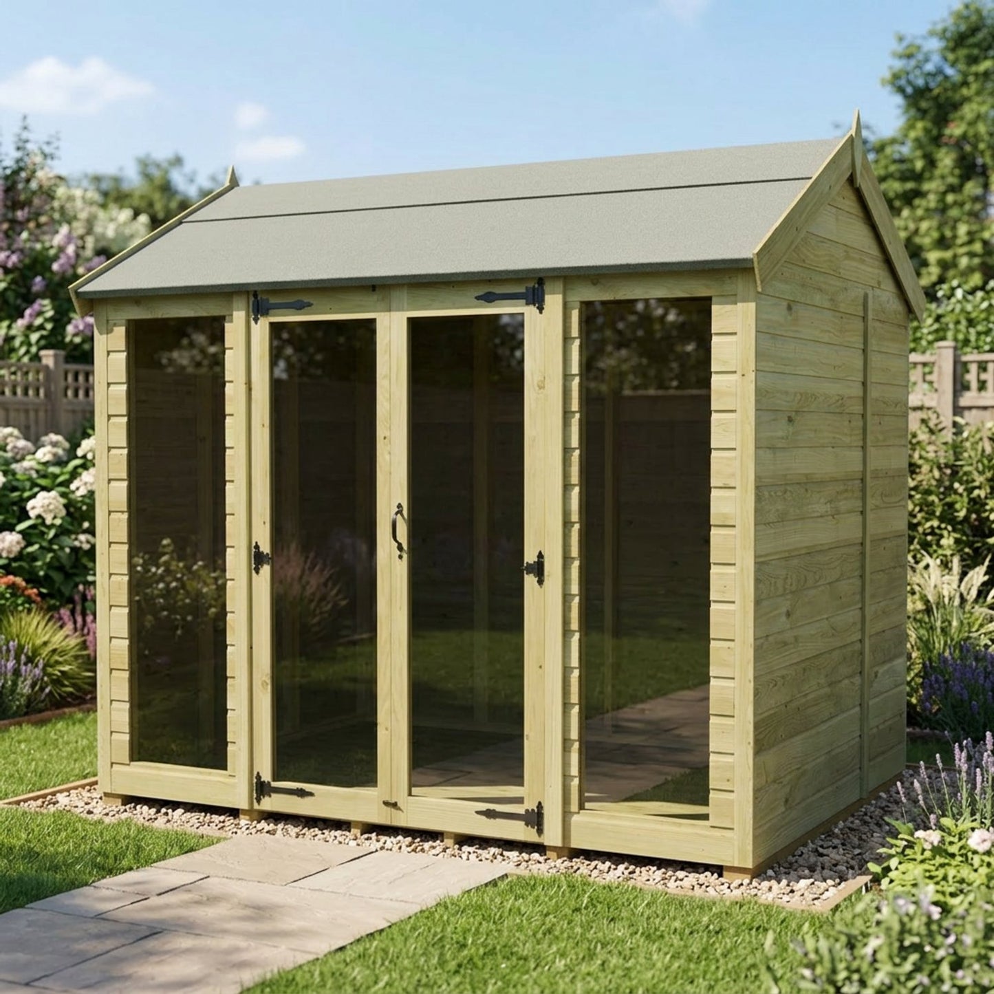 8 x 6 Apex Summer House (Full Height Window) - view 5