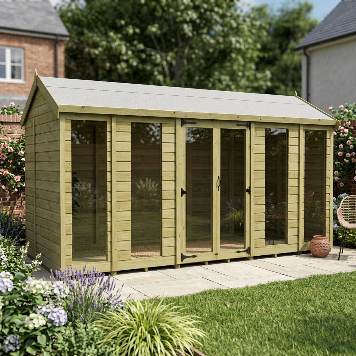 14 x 6 Apex Summer House (Full Height Window) - view 5