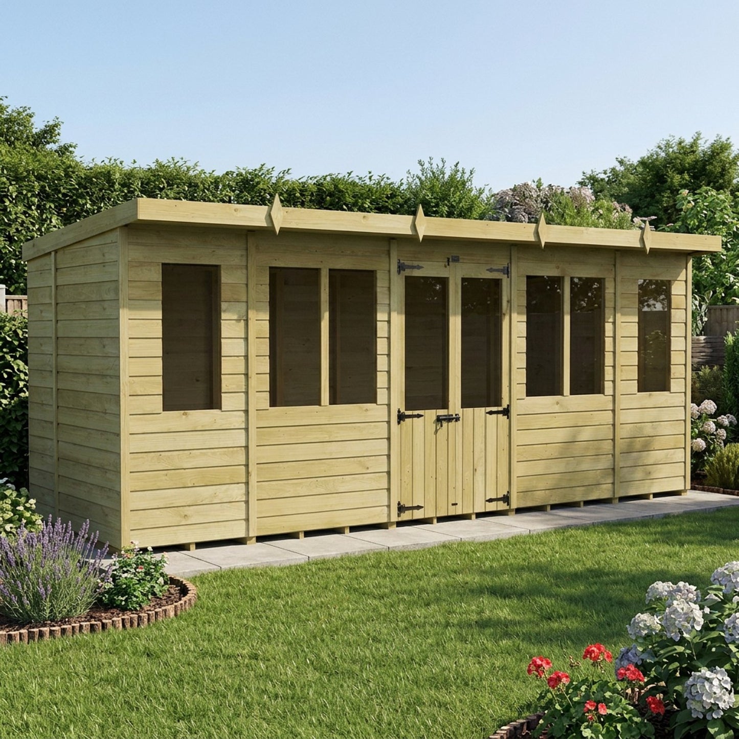 18 x 6 Pent Summer House - view 2