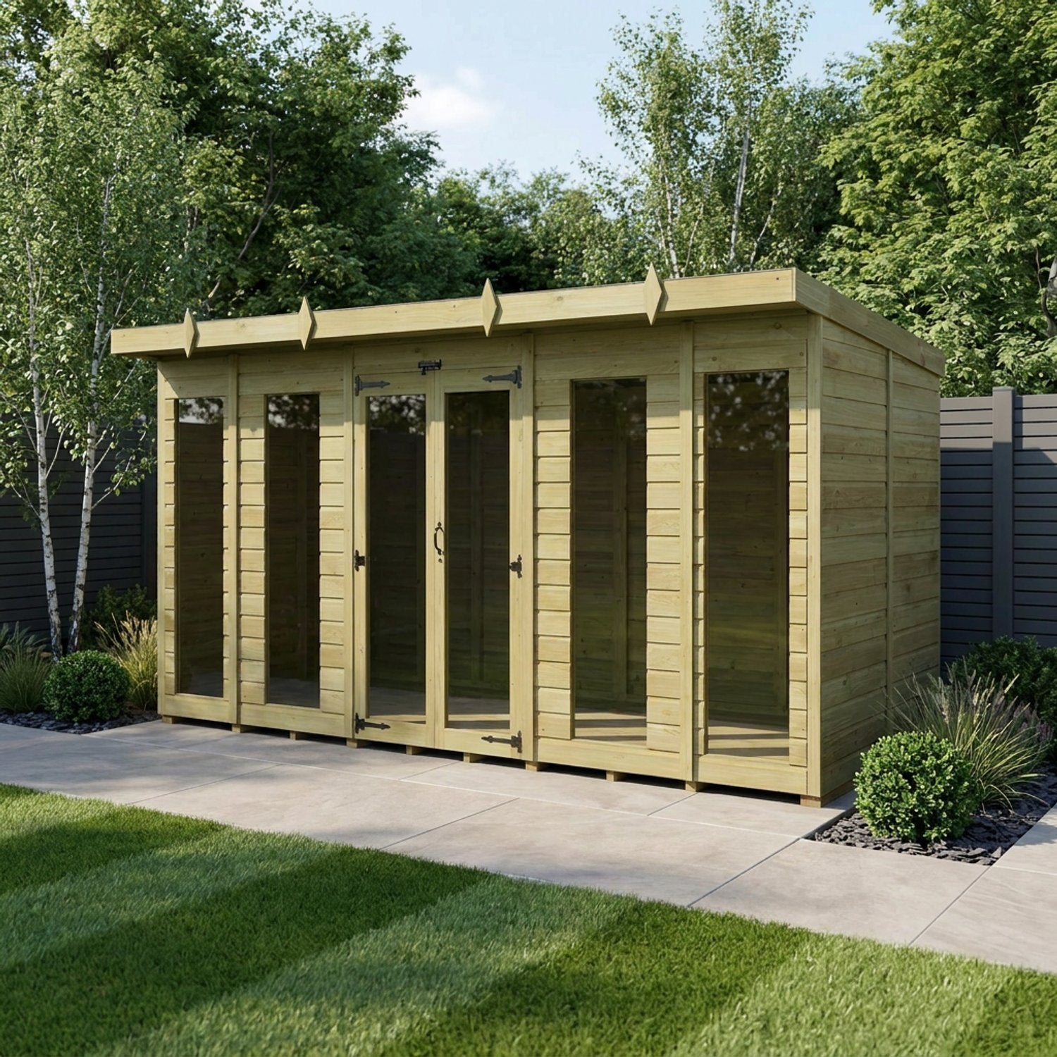 14 x 5 Pent Summer House (Full Height Window) - view 5