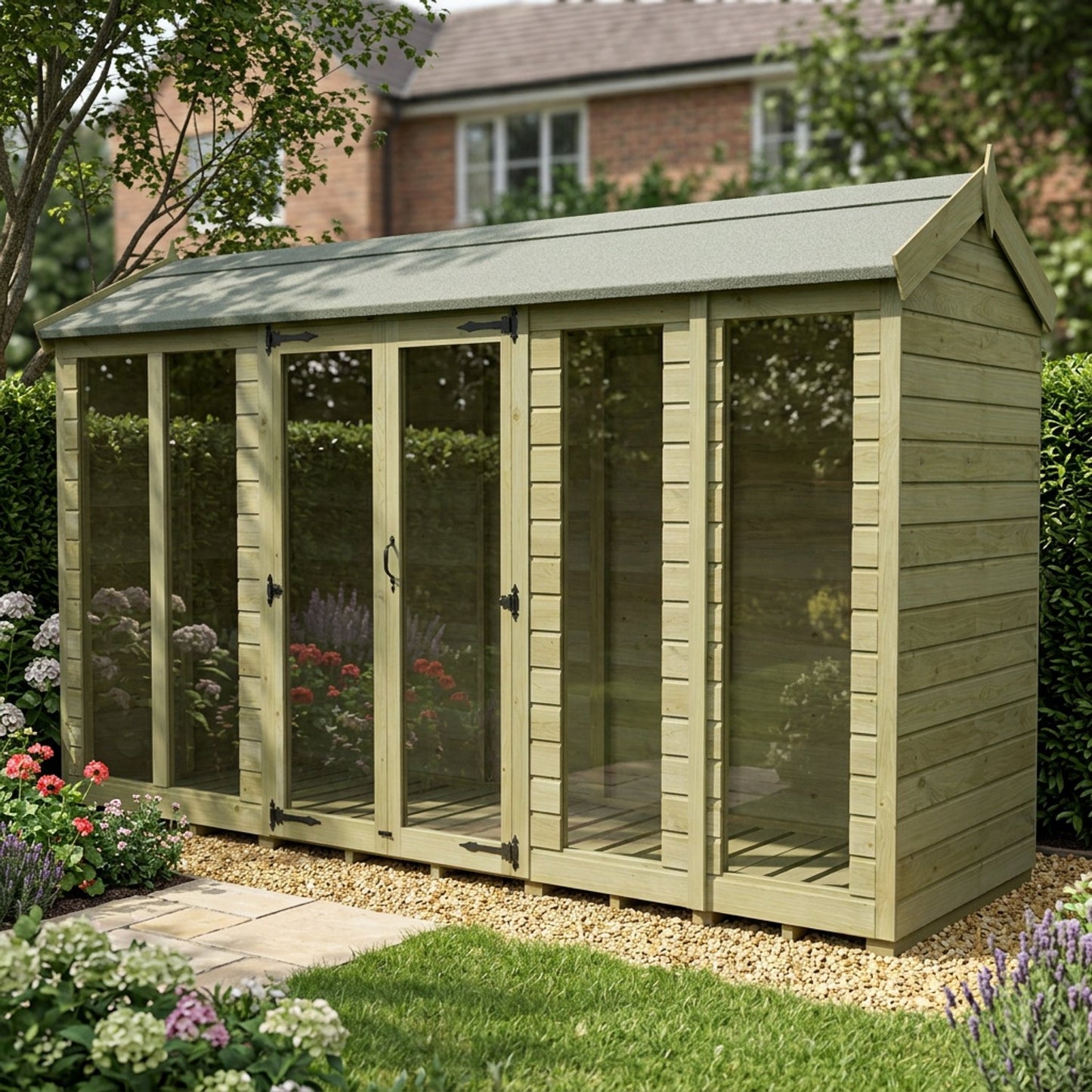 16 x 4 Apex Summer House (Full Height Window) - view 4