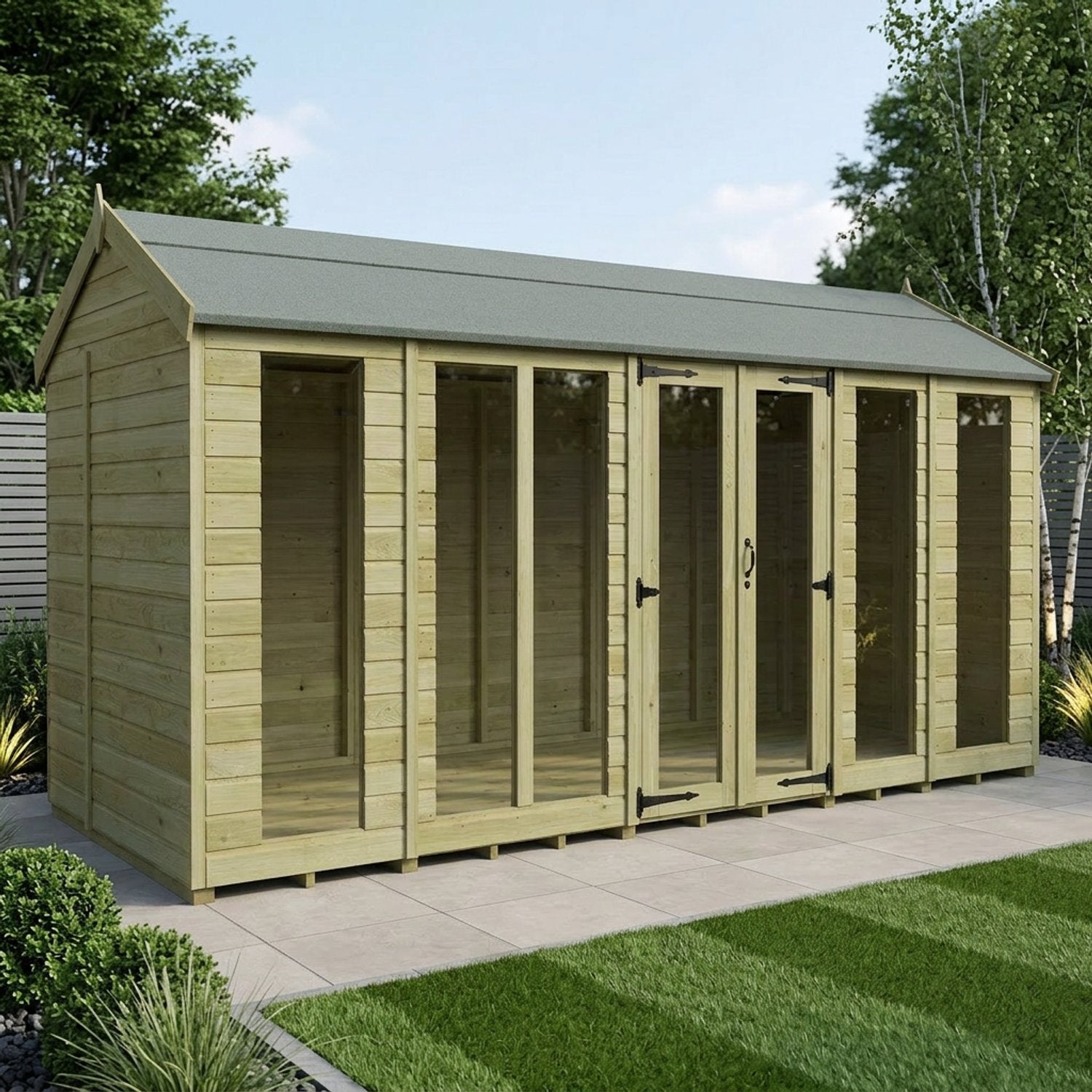 18 x 6 Apex Summer House (Full Height Window) - view 5