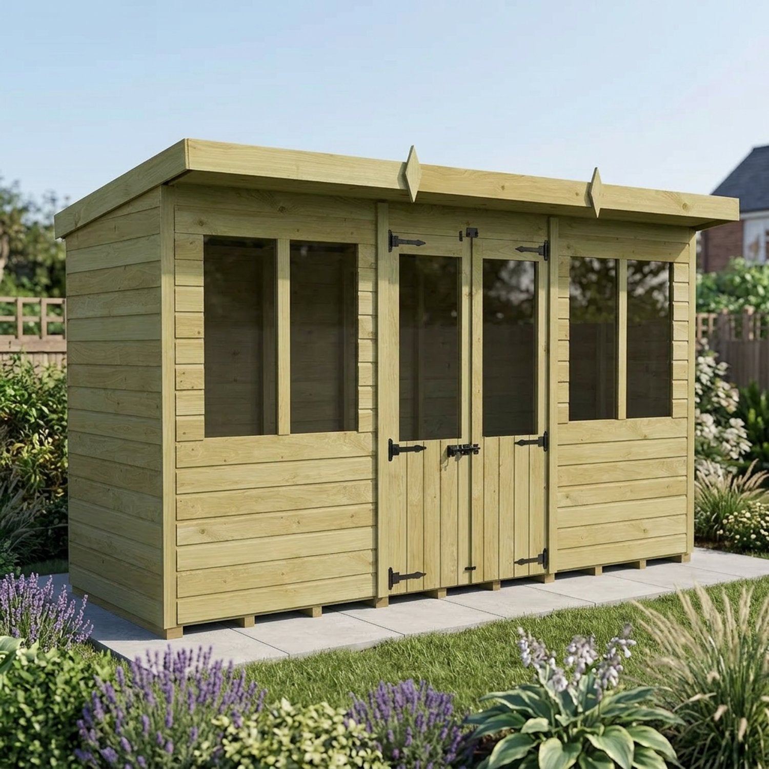12 x 4 Pent Summer House - view 5