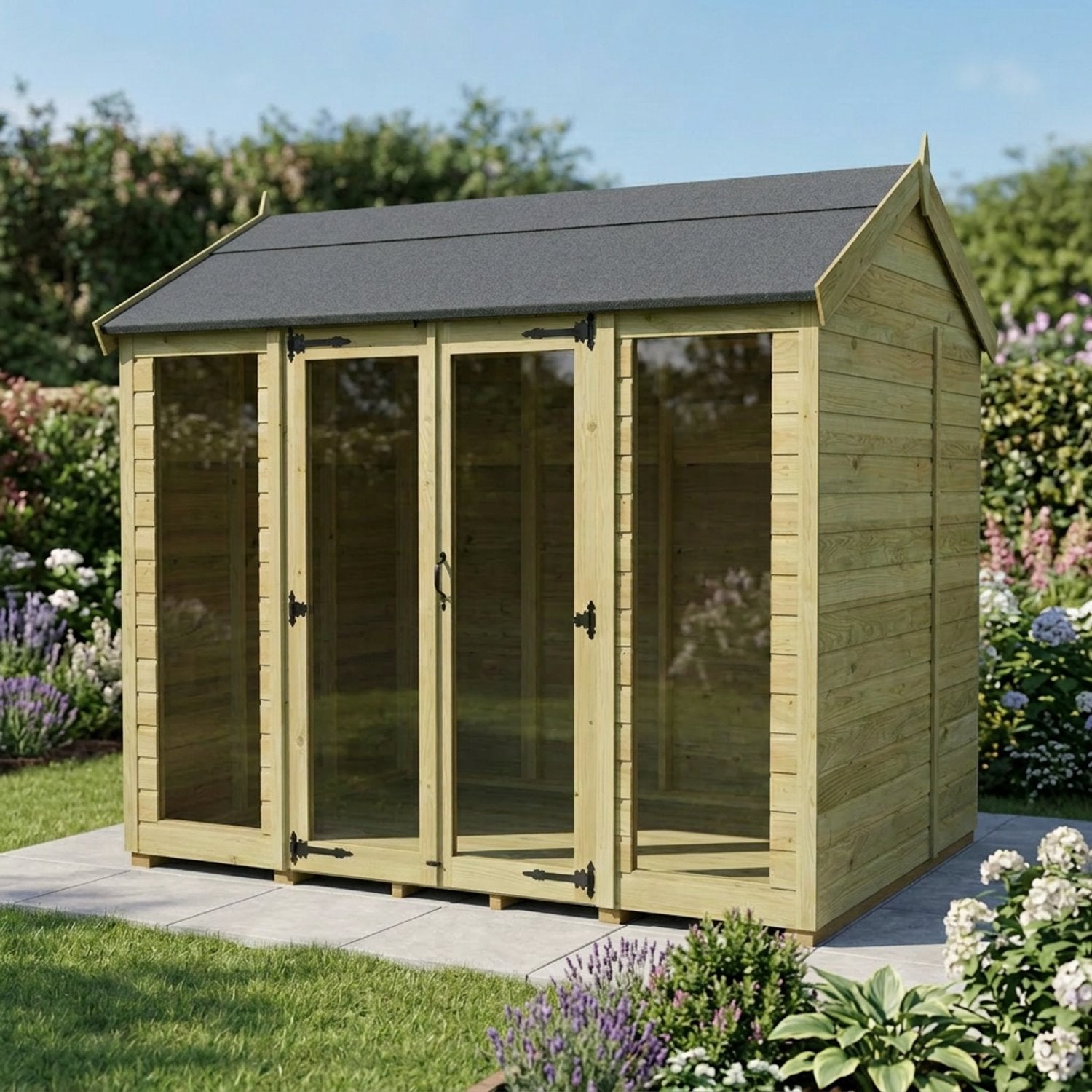 8 x 5 Apex Summer House (Full Height Window) - view 4