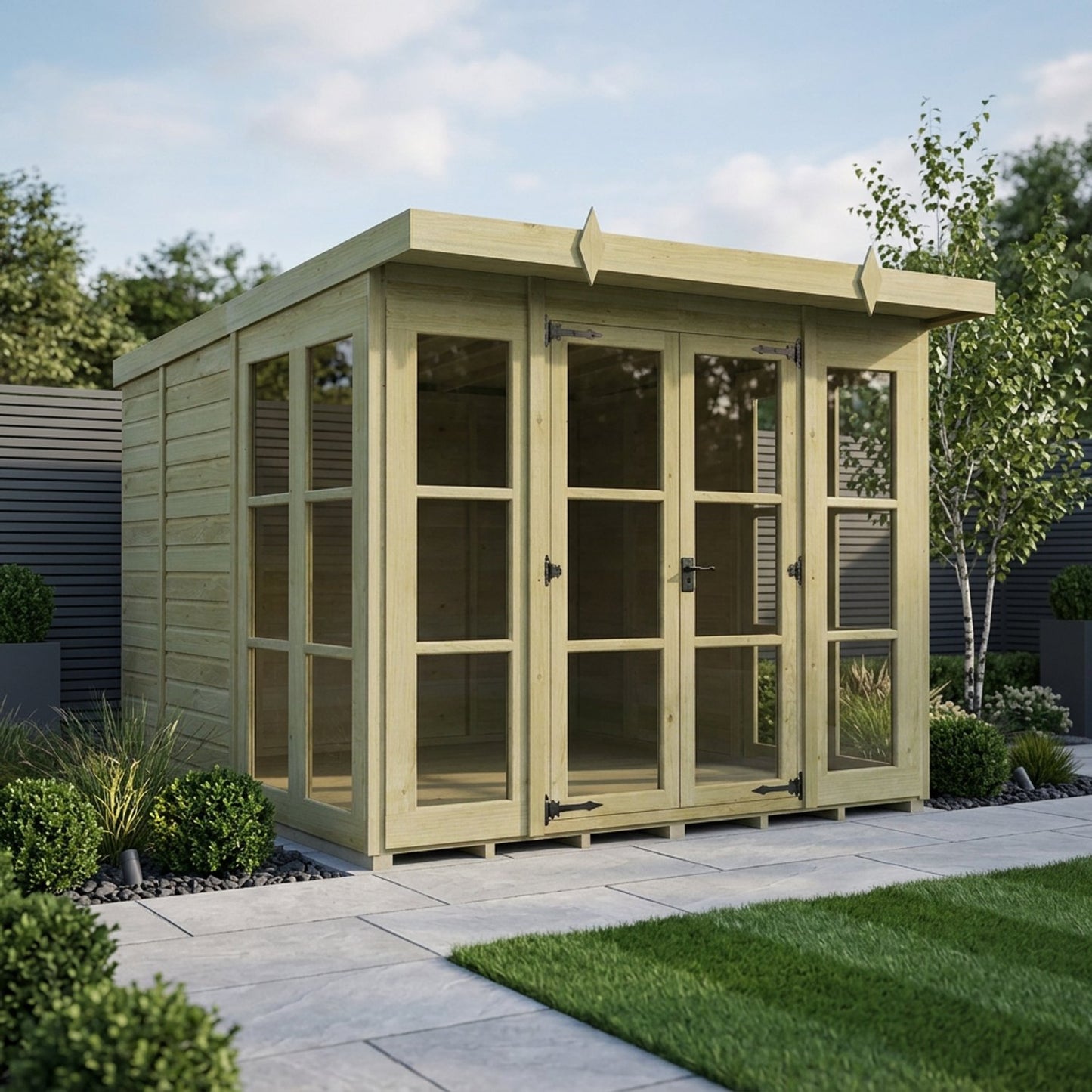 8 x 9 Georgian Window Pent Summer House - view 5