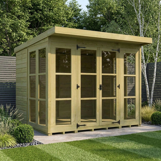 8 x 7 Georgian Window Pent Summer House - view 5