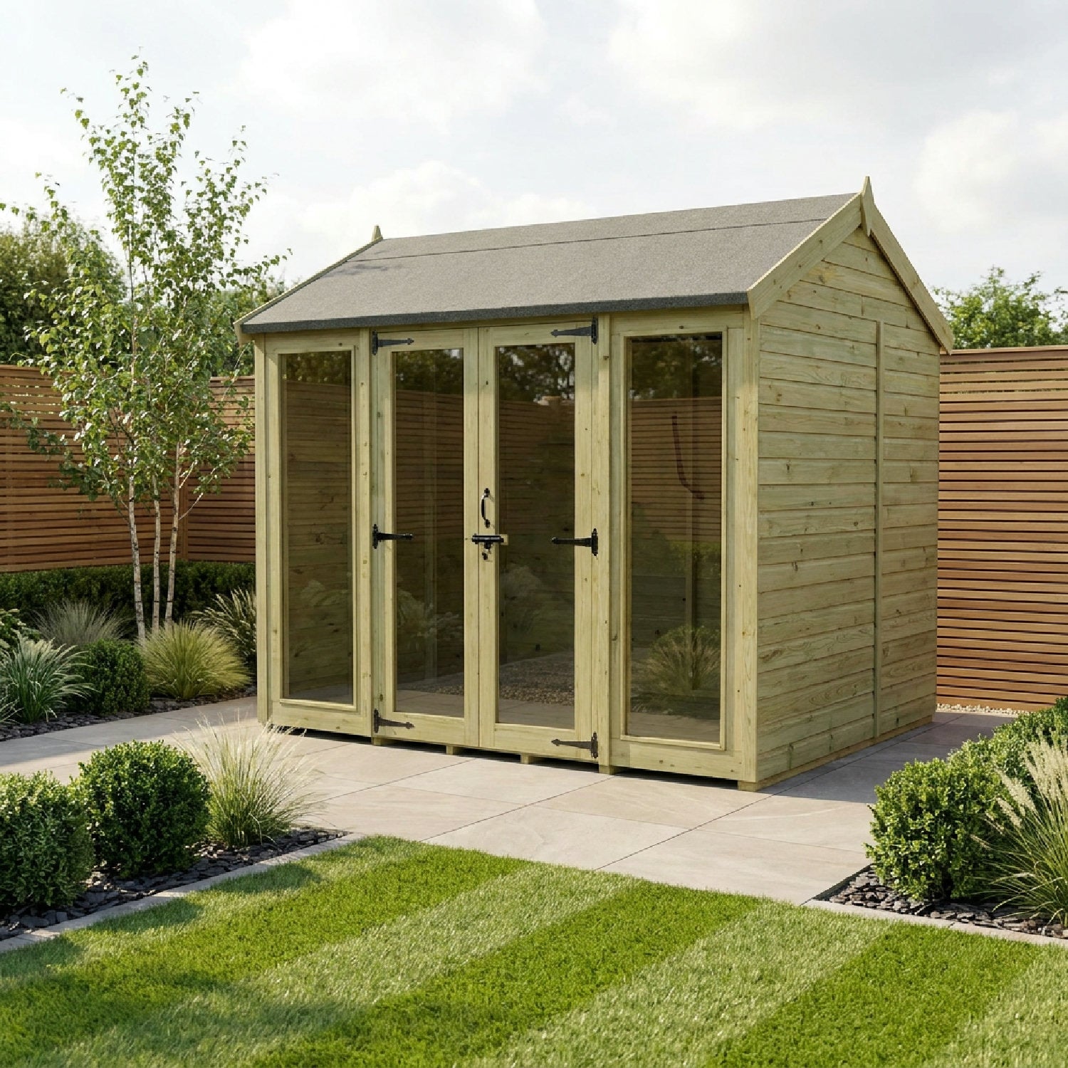 8 x 8 Apex Summer House (Full Height Window) - view 4