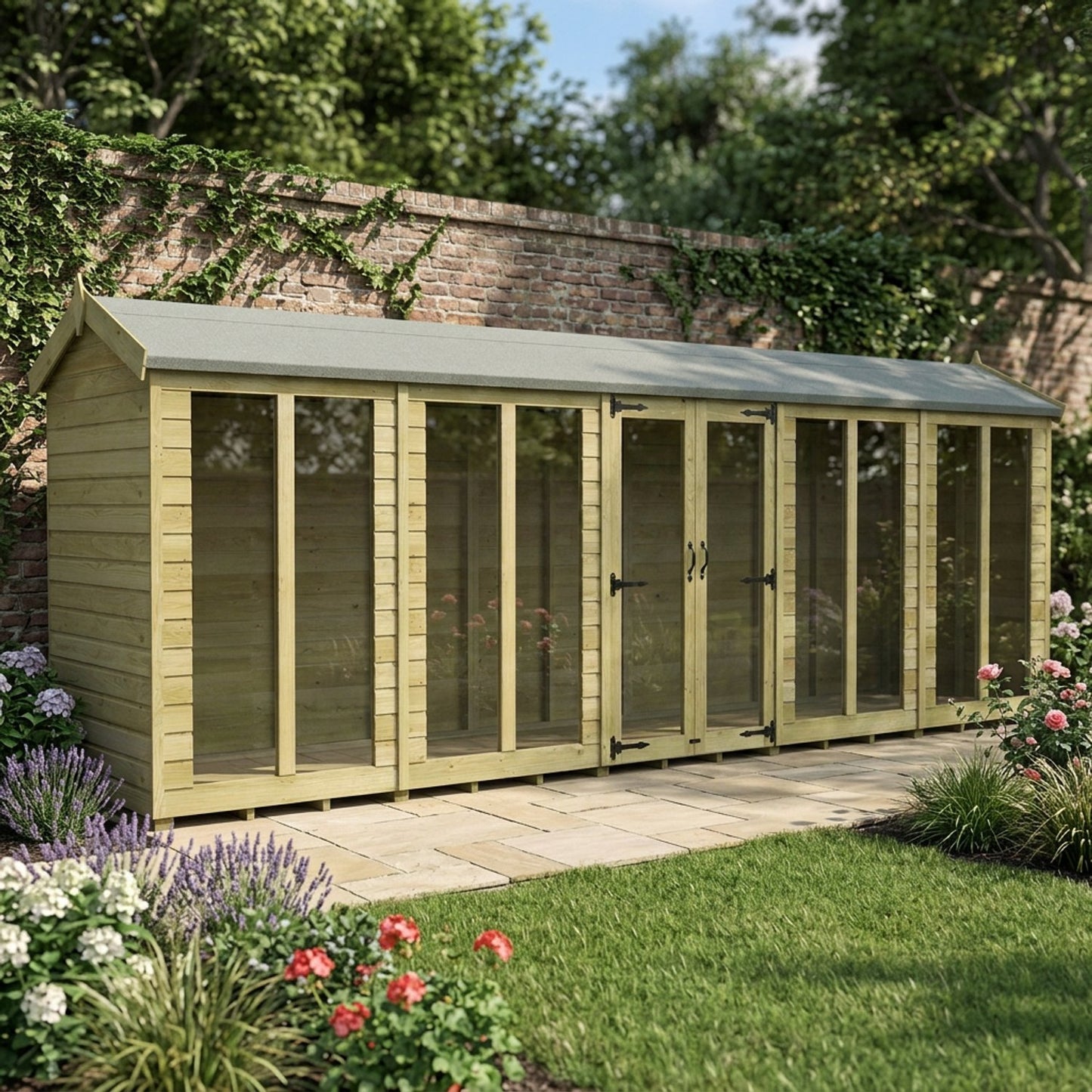 20 x 4 Apex Summer House (Full Height Window) - view 2