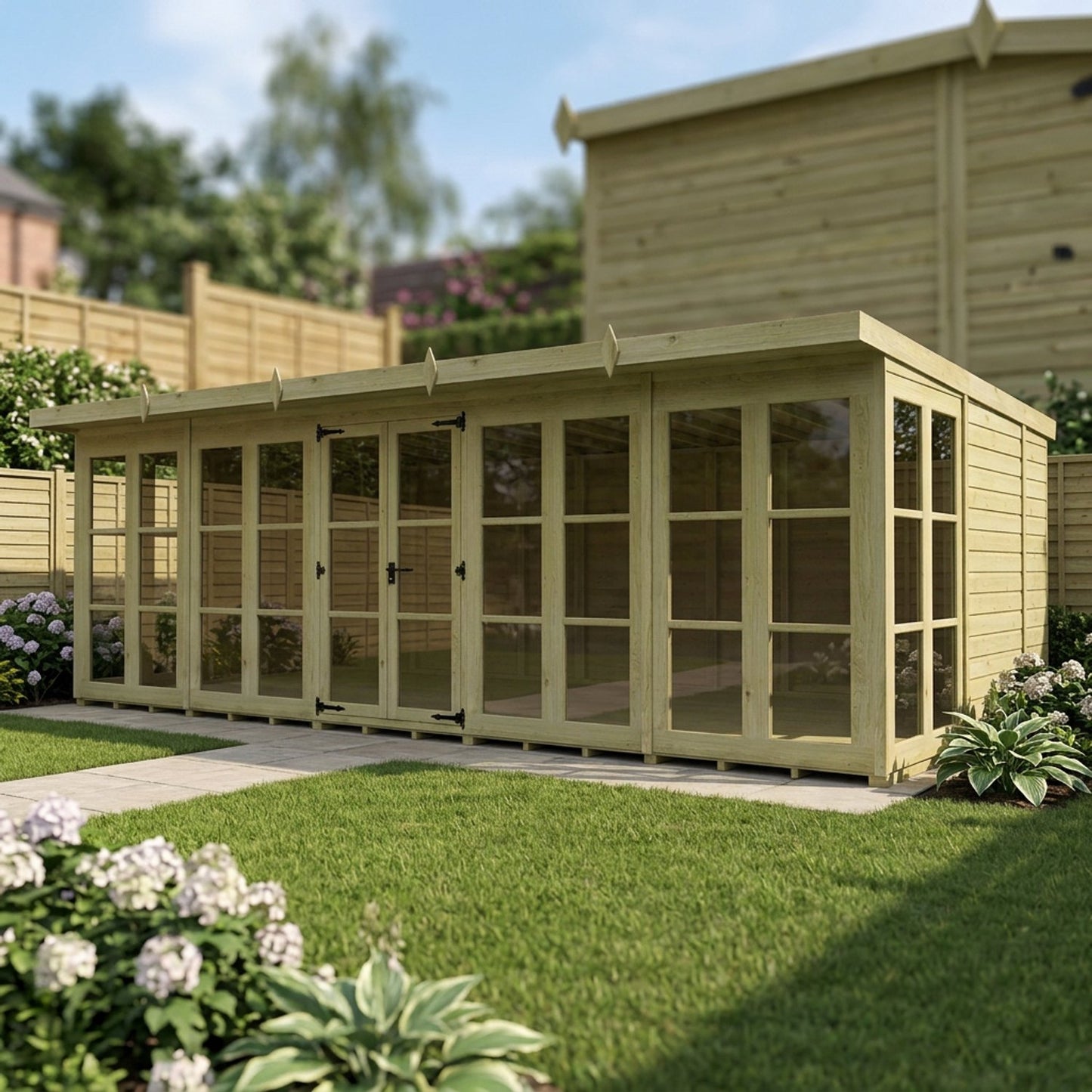 20 x 10 Georgian Window Pent Summer House - view 4