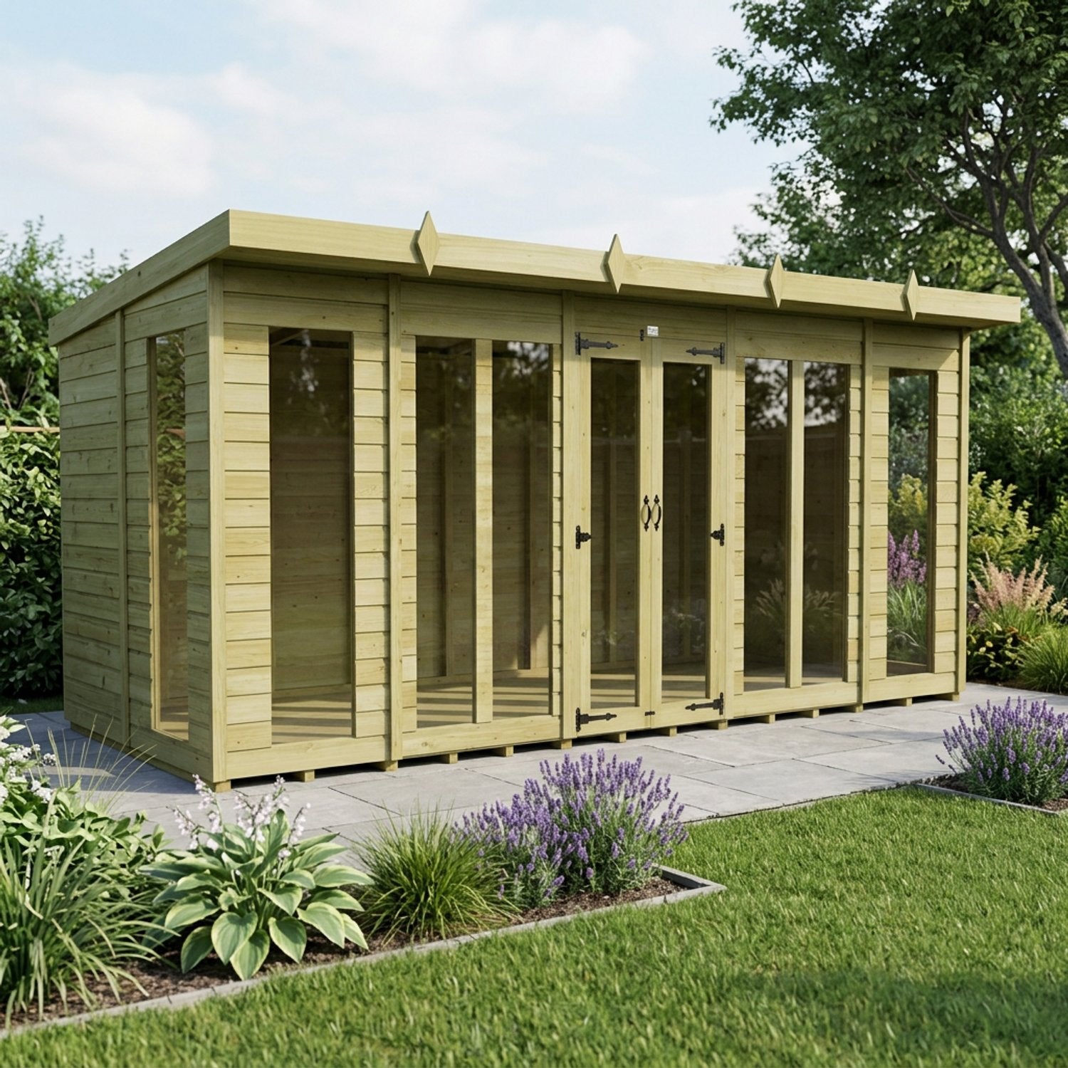 18 x 6 Pent Summer House (Full Height Window) - view 5
