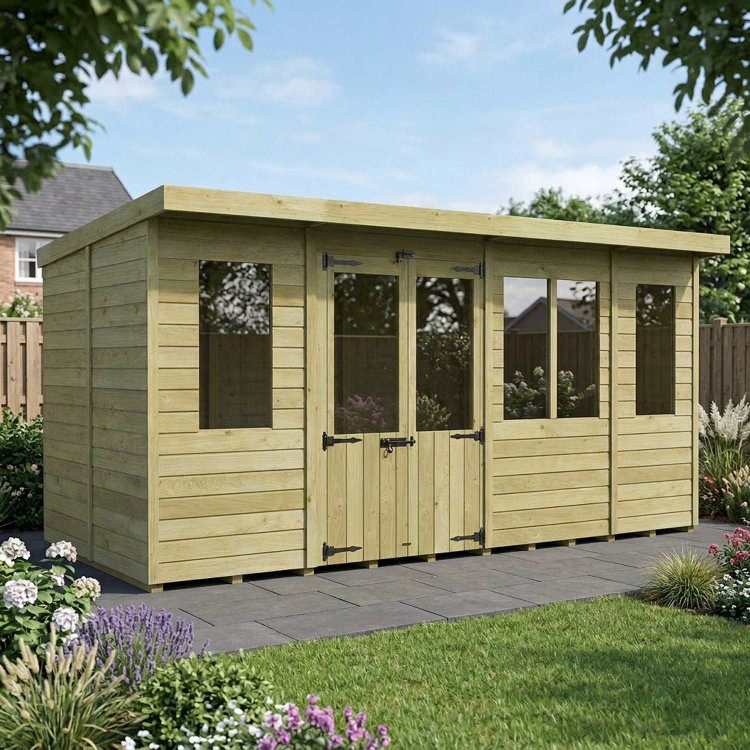 18 x 8 Pent Summer House - view 6