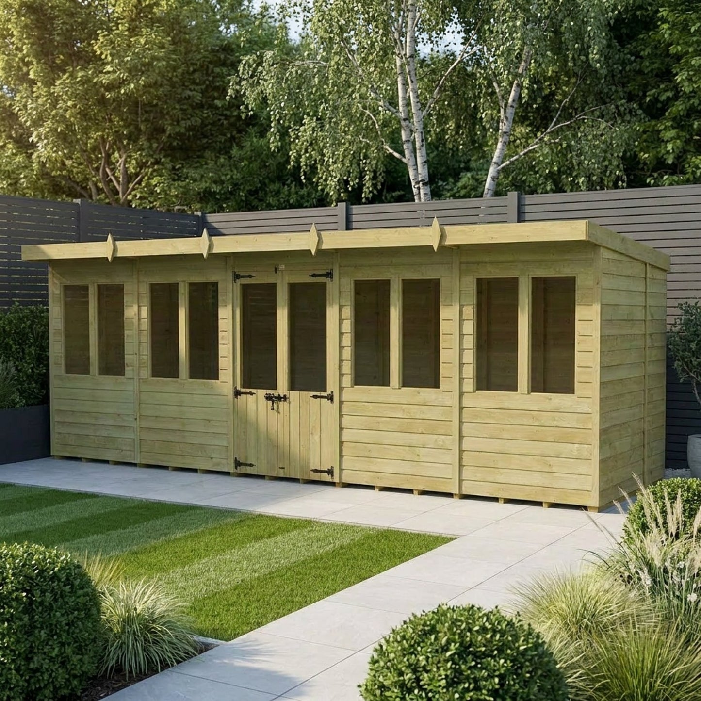 20 x 6 Pent Summer House - view 2