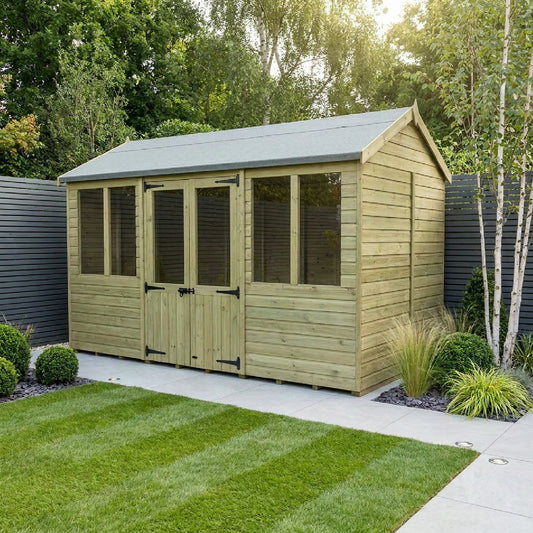 12 x 5 Apex Summerhouse - UK Made Timber Garden Building