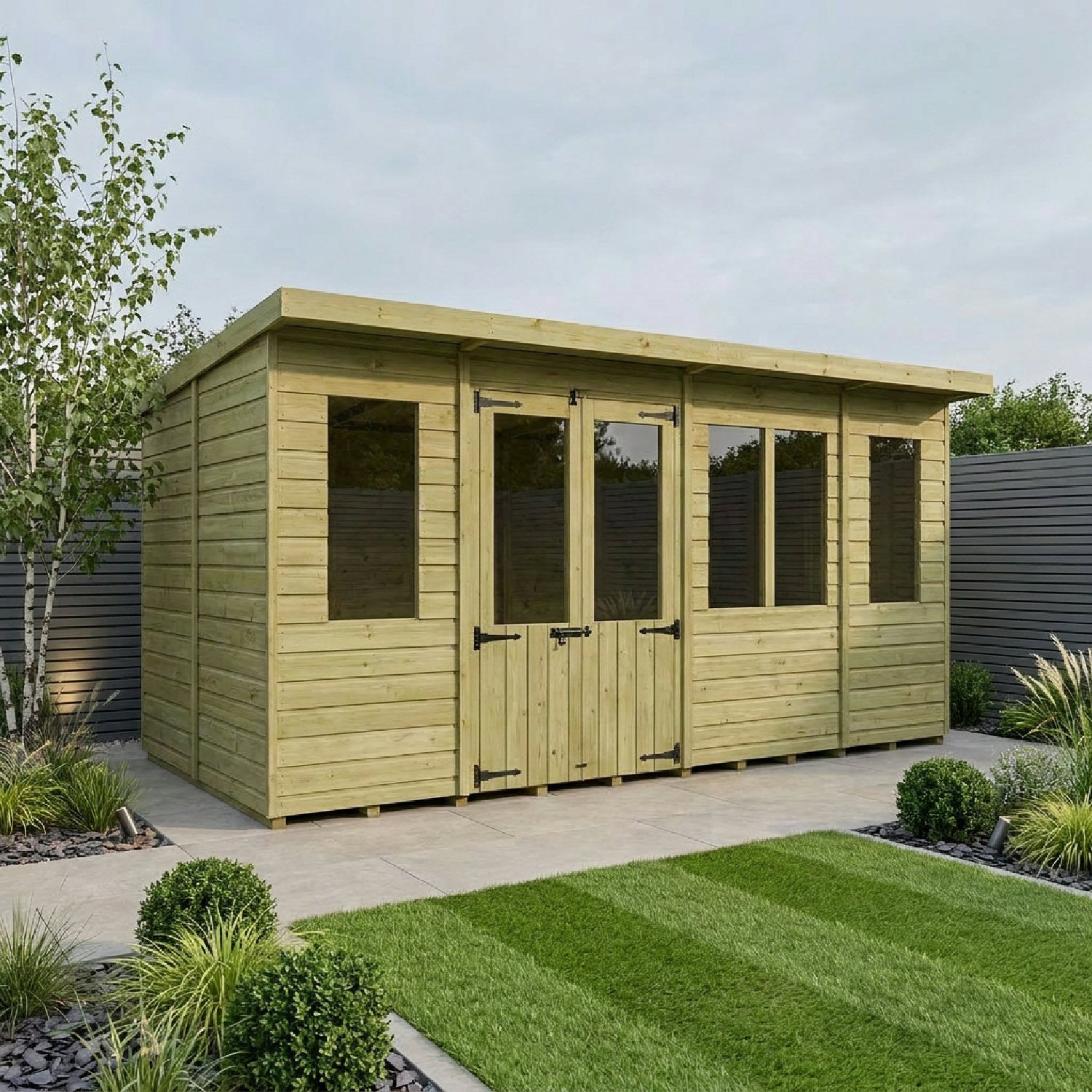 18 x 8 Pent Summer House - view 2