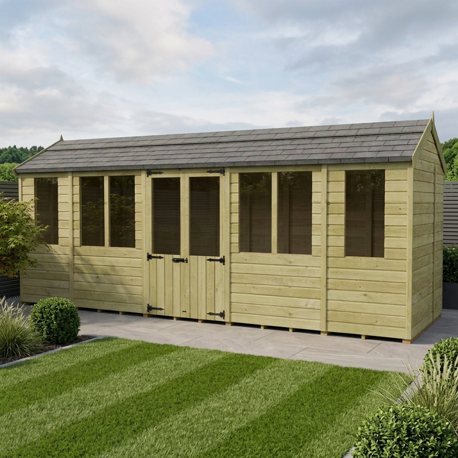 18 x 4 Apex Summerhouse - UK Made Timber Garden Building
