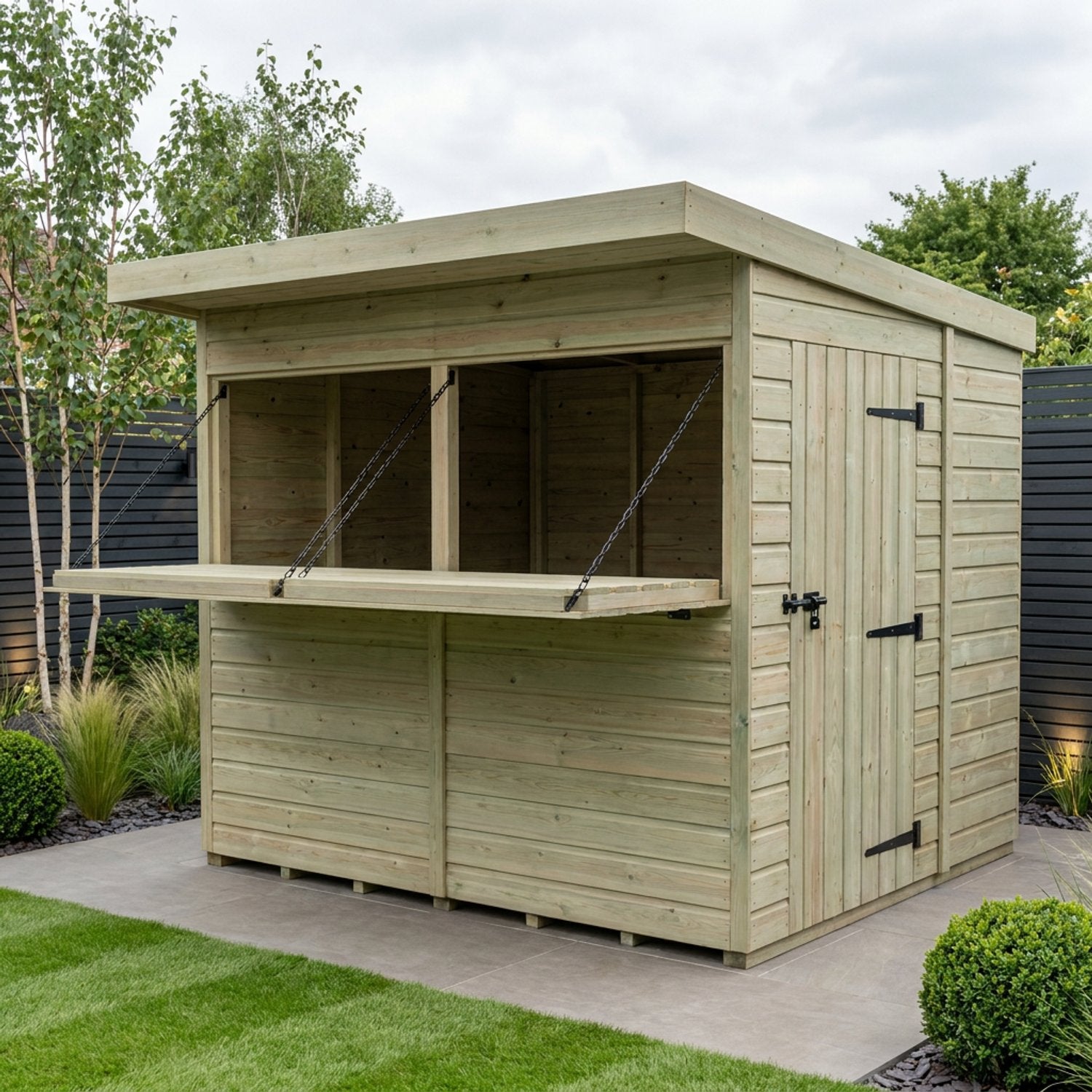 8 x 8 Garden Bar - UK Made Timber Outdoor Bar