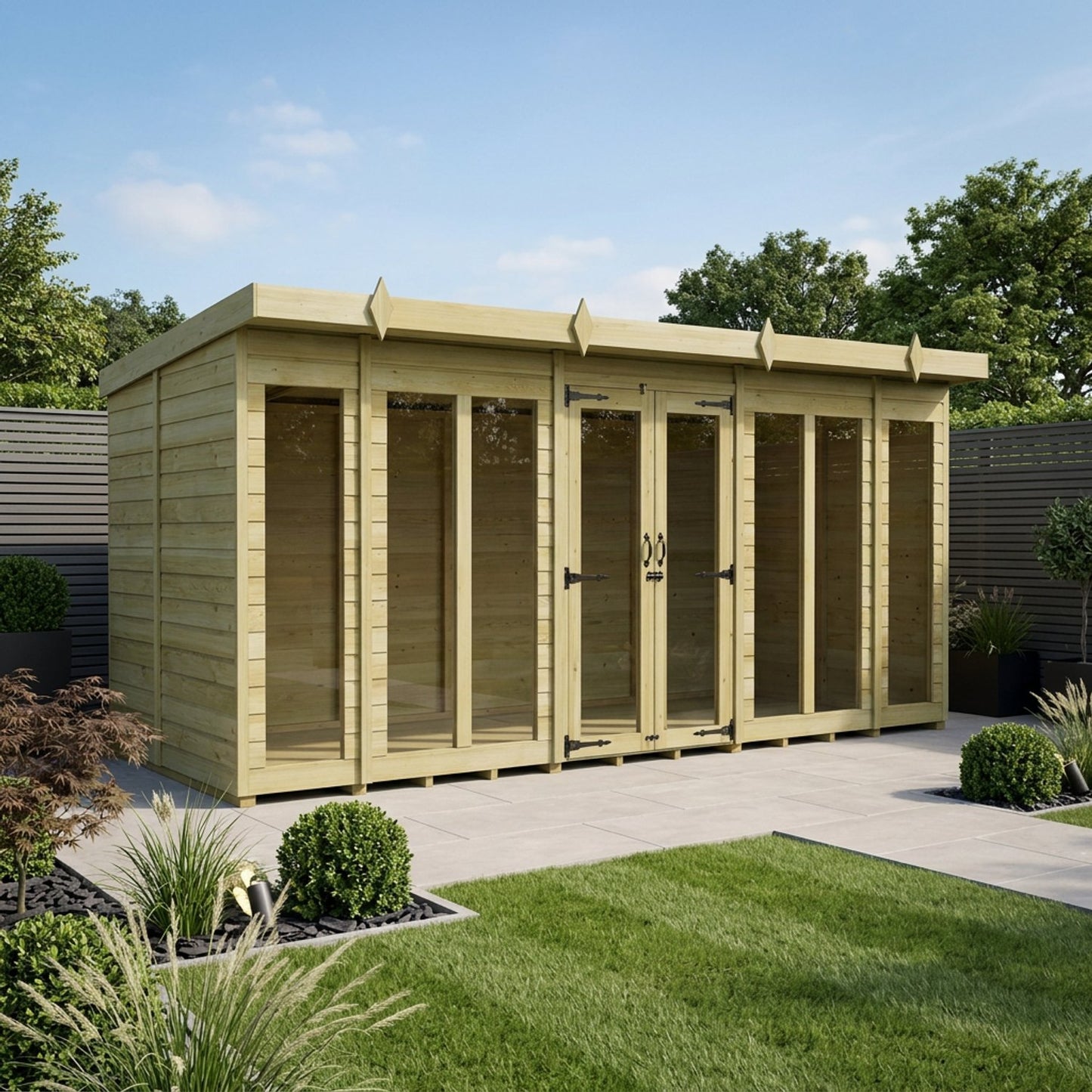 16 x 6 Pent Summer House (Full Height Window) - view 4