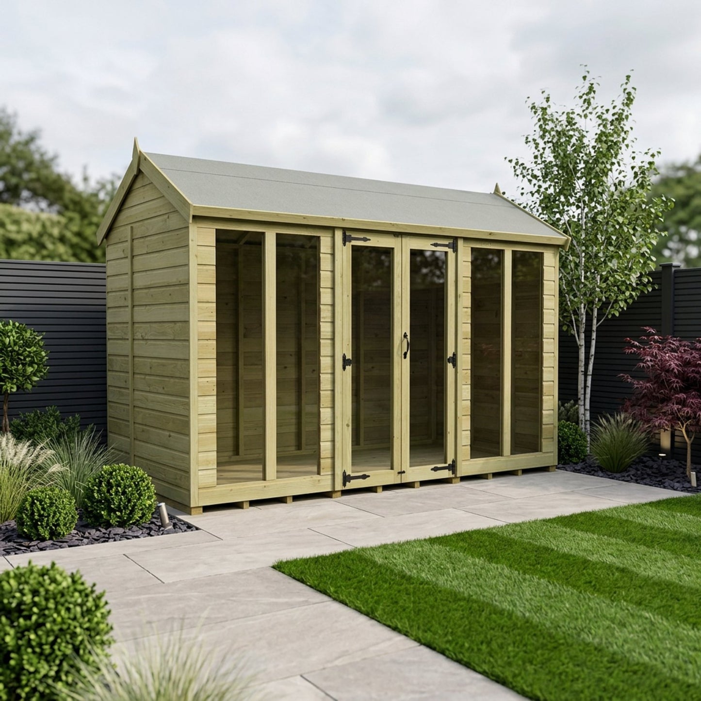 12 x 5 Apex Summer House (Full Height Window) - view 2
