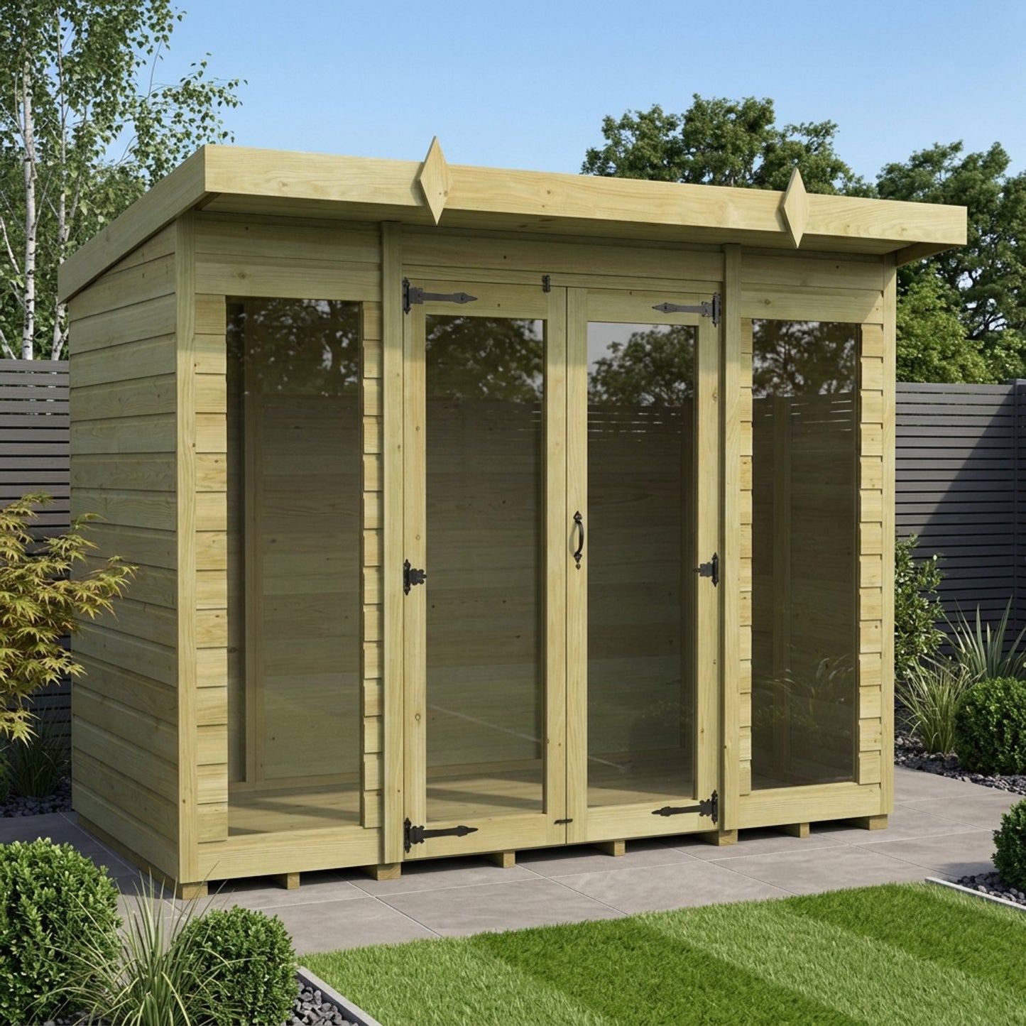 8 x 4 Pent Summer House (Full Height Window) - view 4