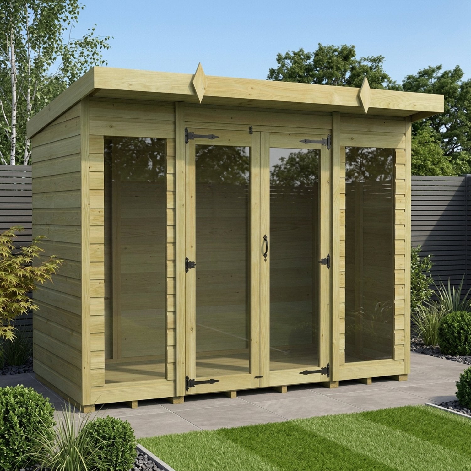 8 x 4 Pent Summer House (Full Height Window) - view 4