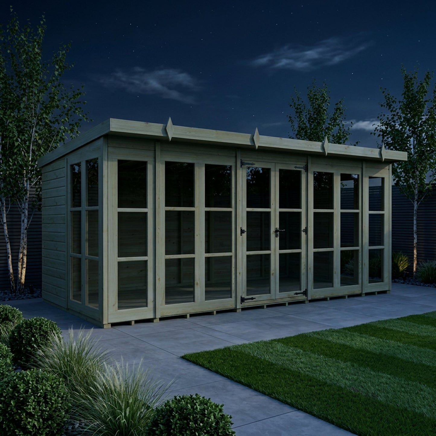 16 x 8 Georgian Window Pent Summer House - view 6