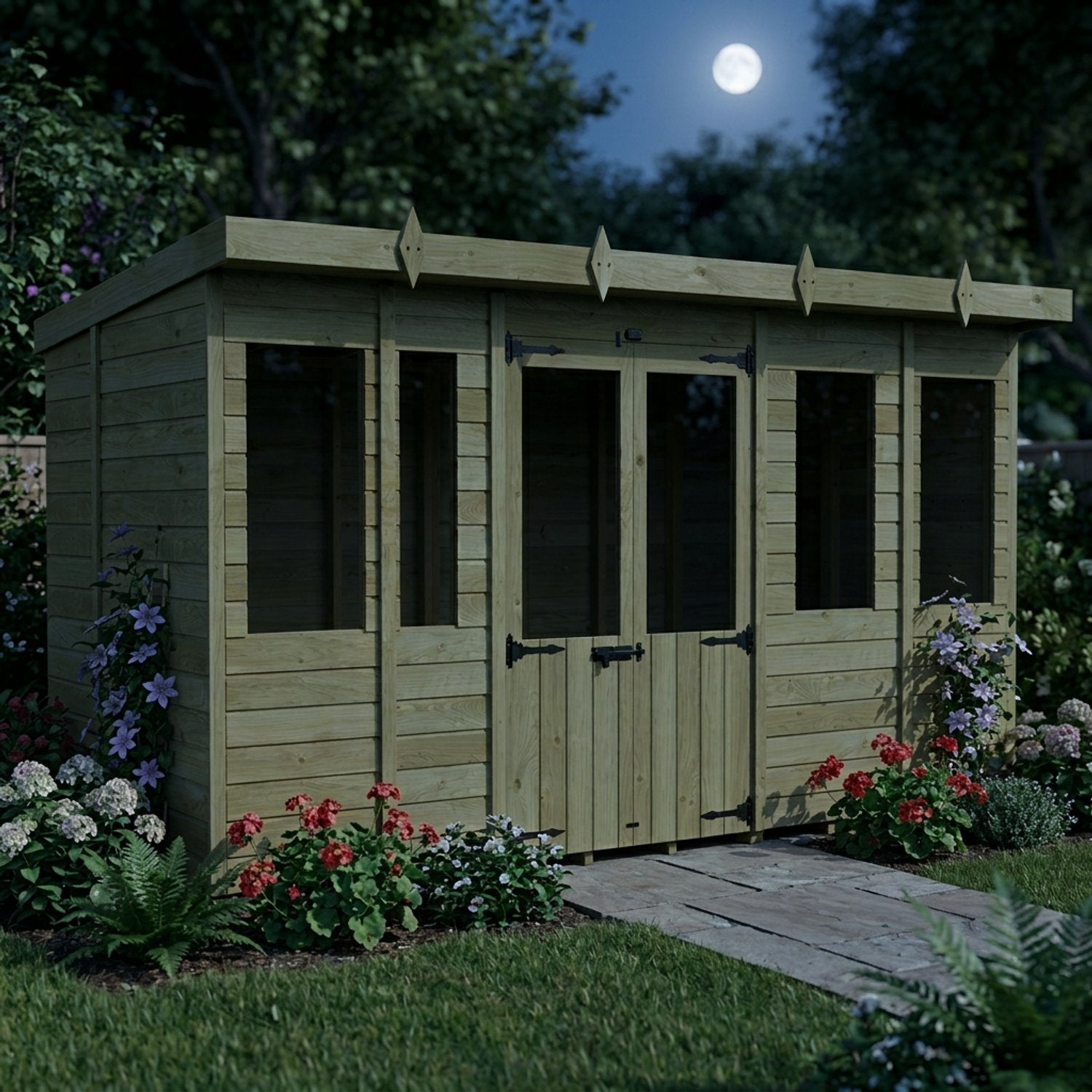 14 x 7 Pent Summer House - view 6