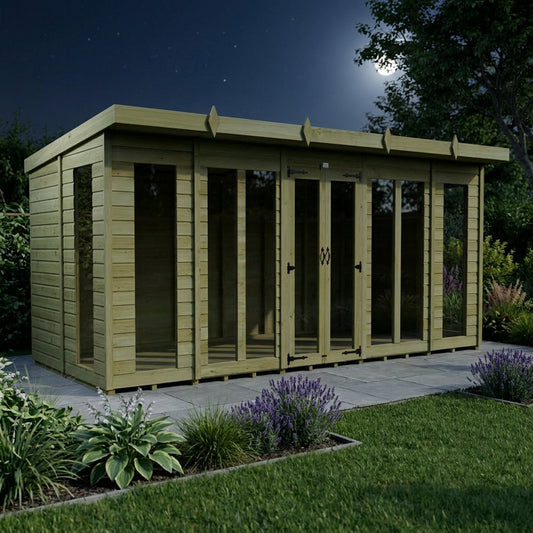 18 x 6 Pent Summer House (Full Height Window) - view 3