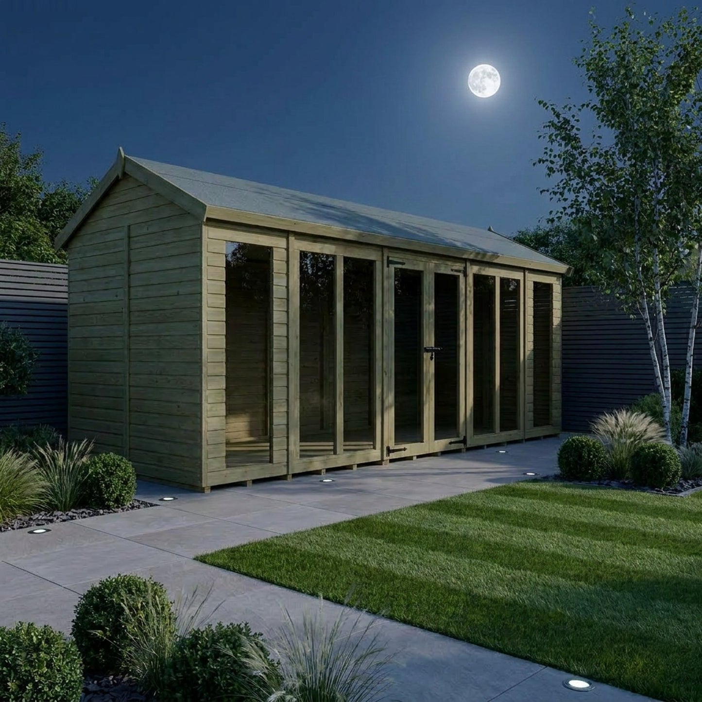 18 x 5 Apex Summer House (Full Height Window) - view 4