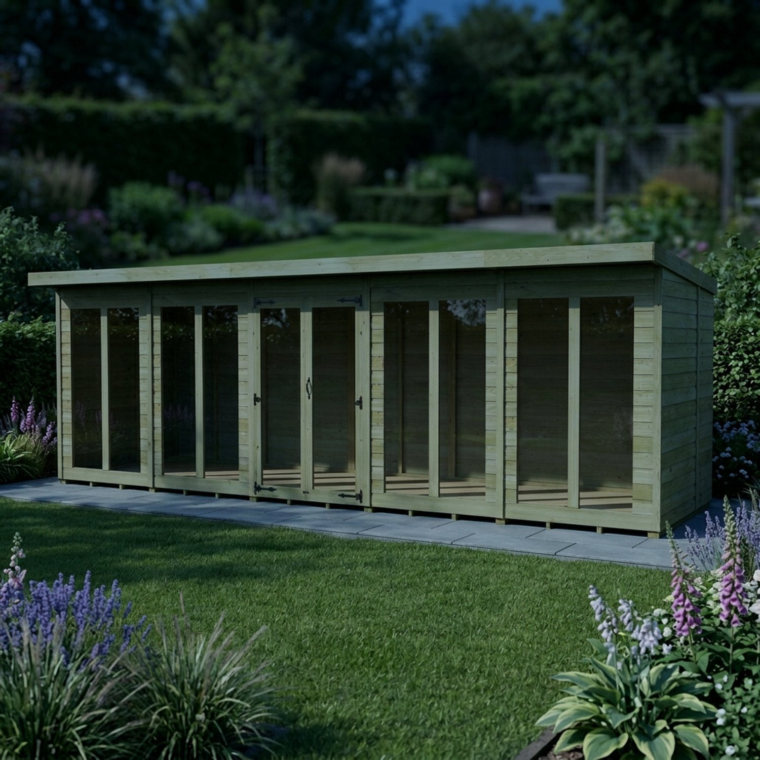20 x 6 Pent Summer House (Full Height Window) - view 4