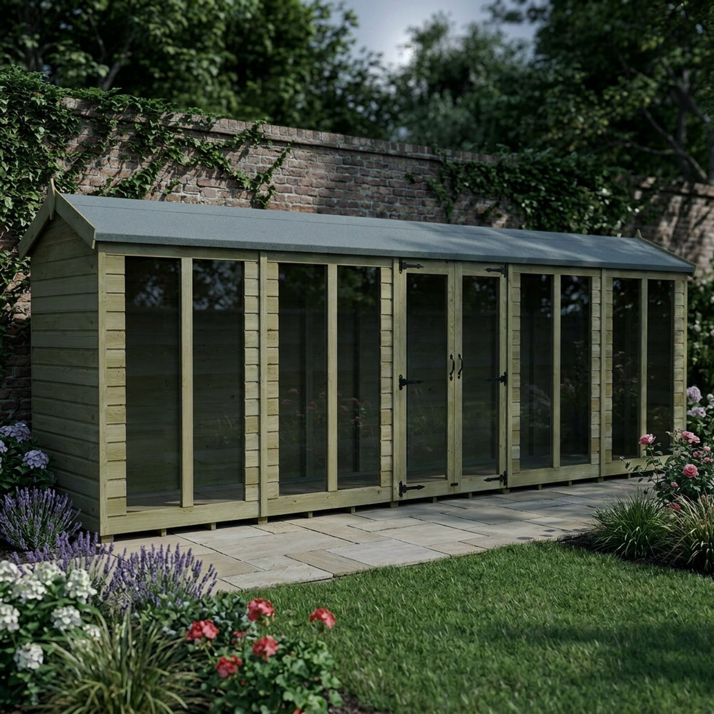 20 x 4 Apex Summer House (Full Height Window) - view 3