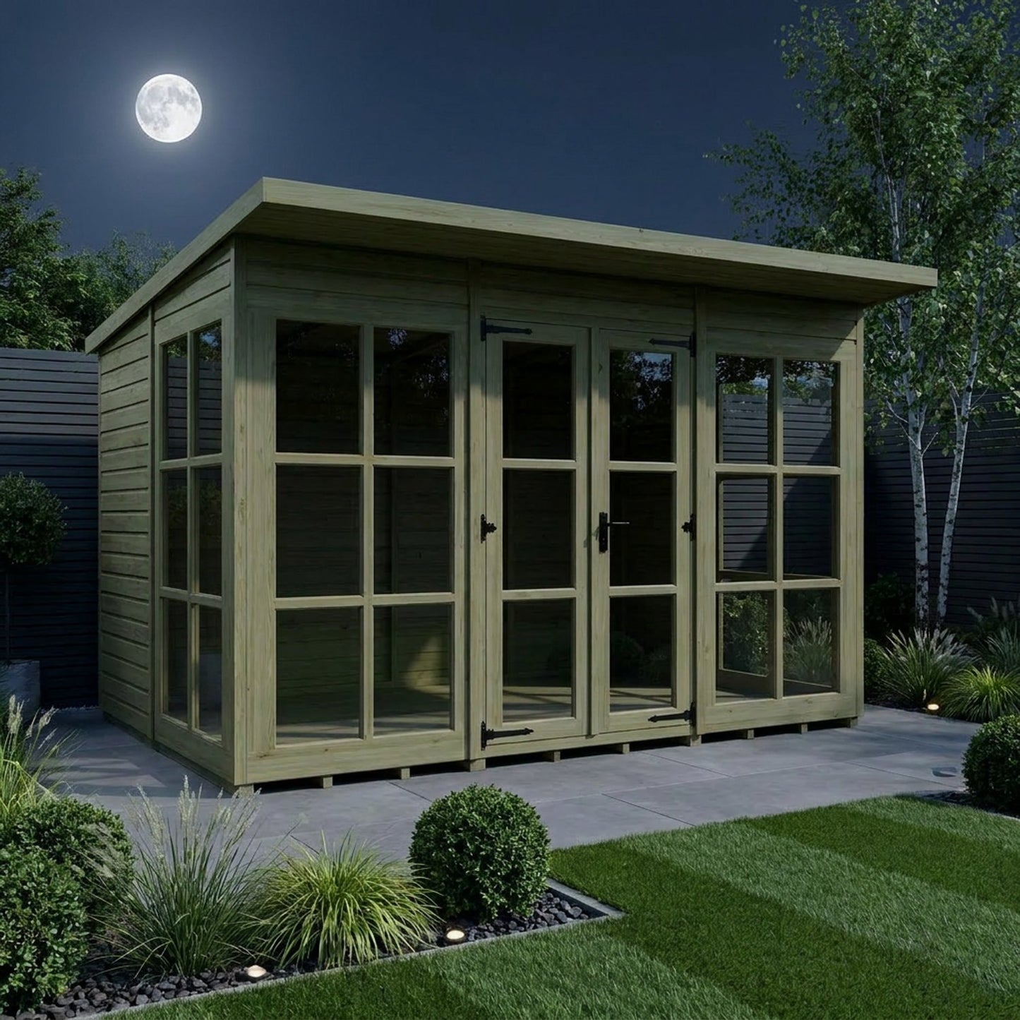 12 x 7 Georgian Window Pent Summer House - view 5
