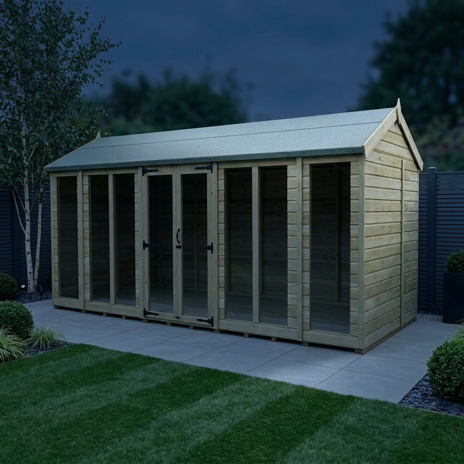 16 x 5 Apex Summer House (Full Height Window) - view 4