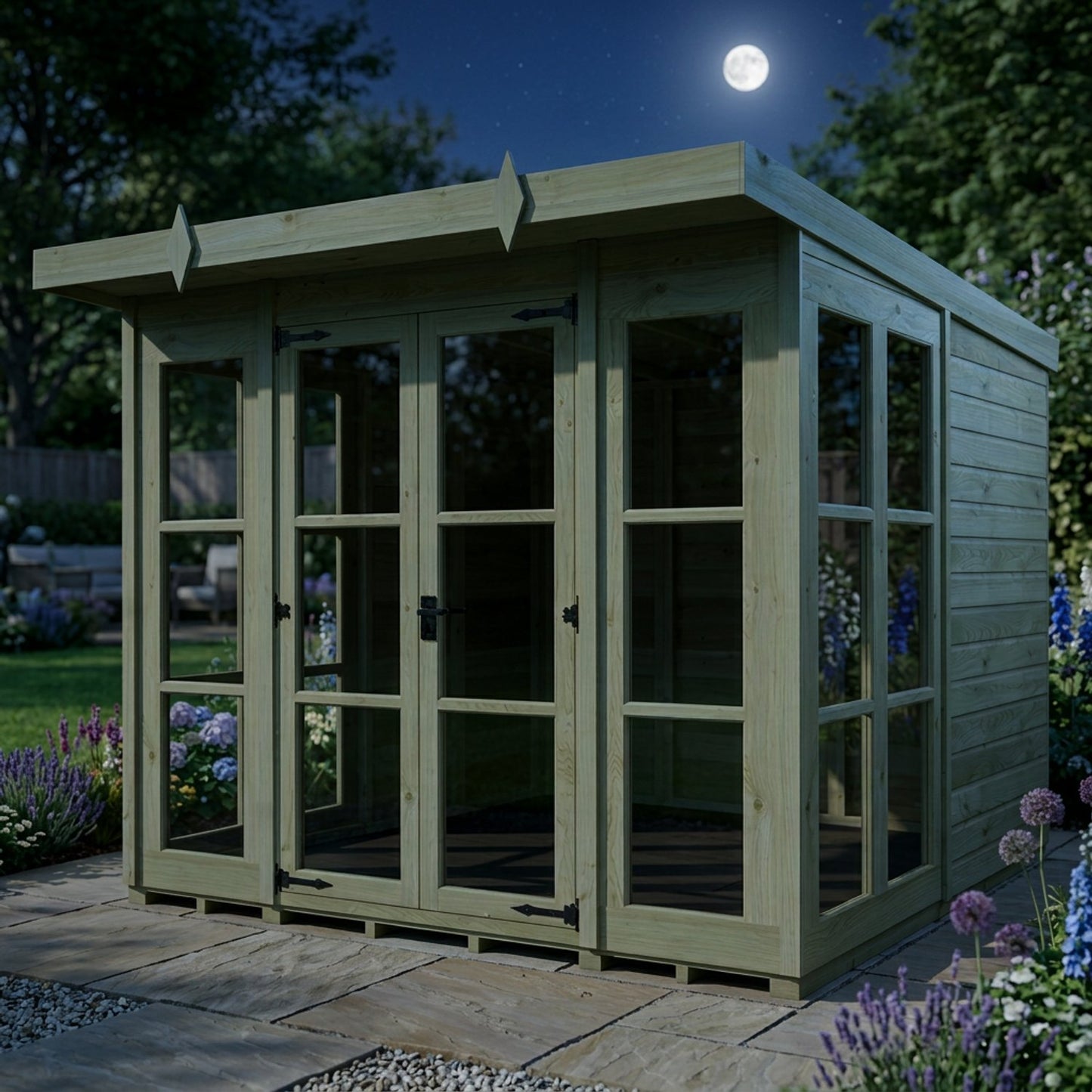 8 x 8 Georgian Window Pent Summer House - view 4