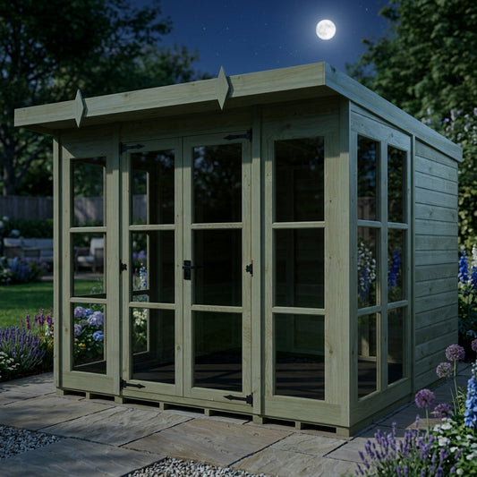 8 x 8 Georgian Window Pent Summer House - view 4