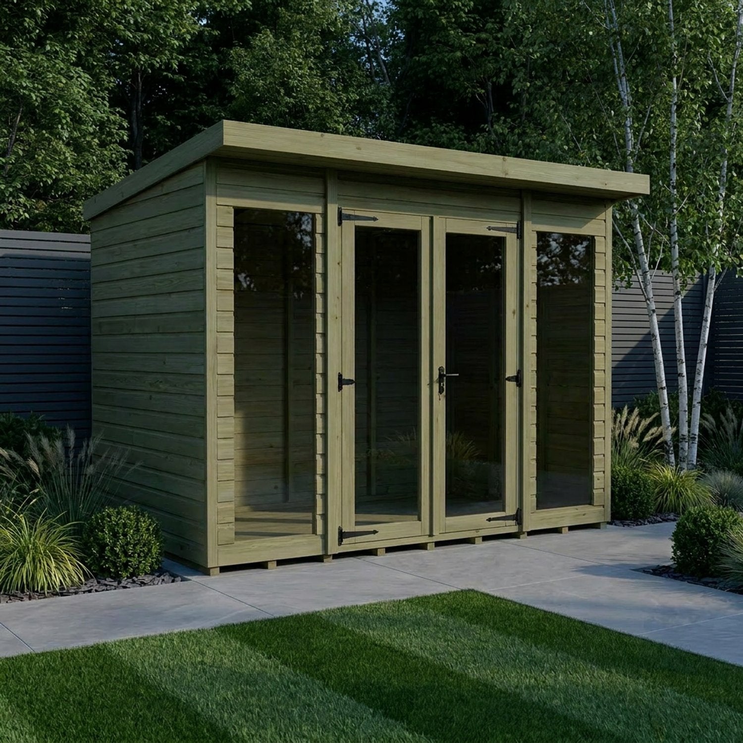 8 x 4 Pent Summer House (Full Height Window) - view 6