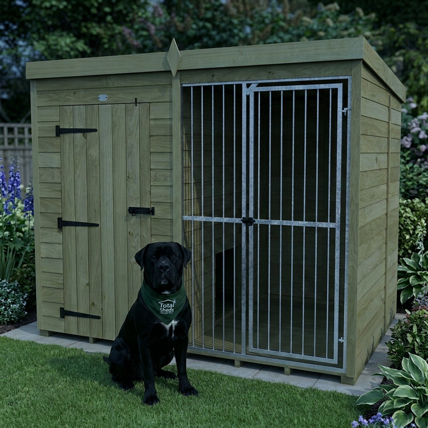 8 x 6 Dog Kennel And Run (Full Height With Bars) - view 2