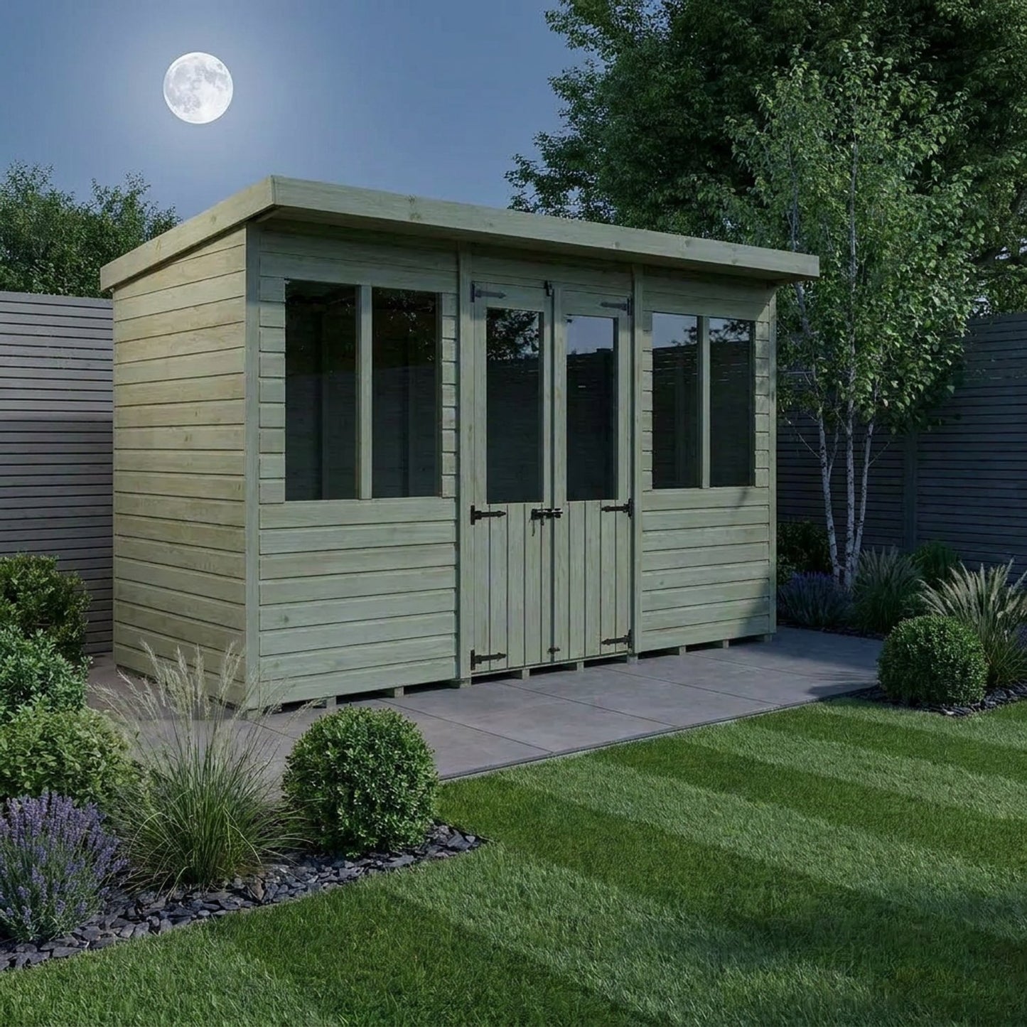 12 x 4 Pent Summer House - view 2